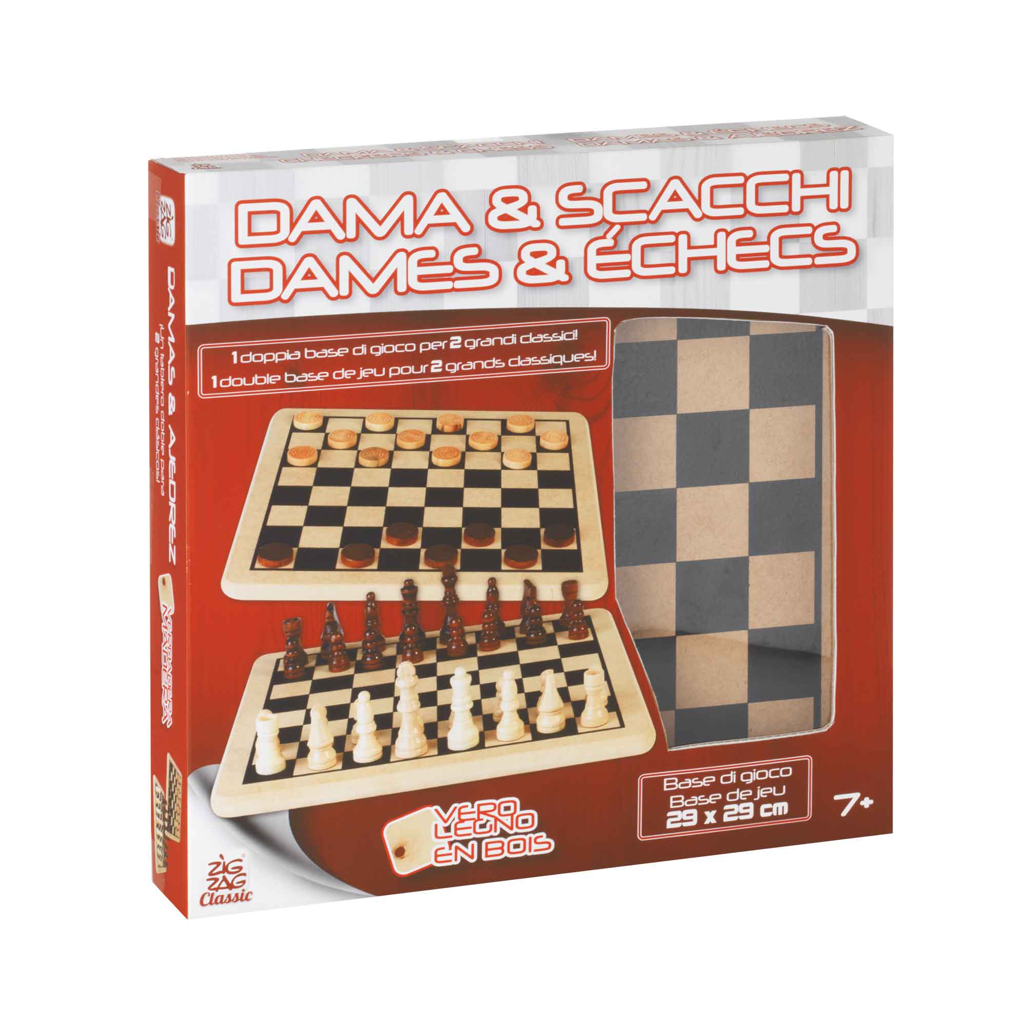 Dama e scacchi in legno - ZIG ZAG