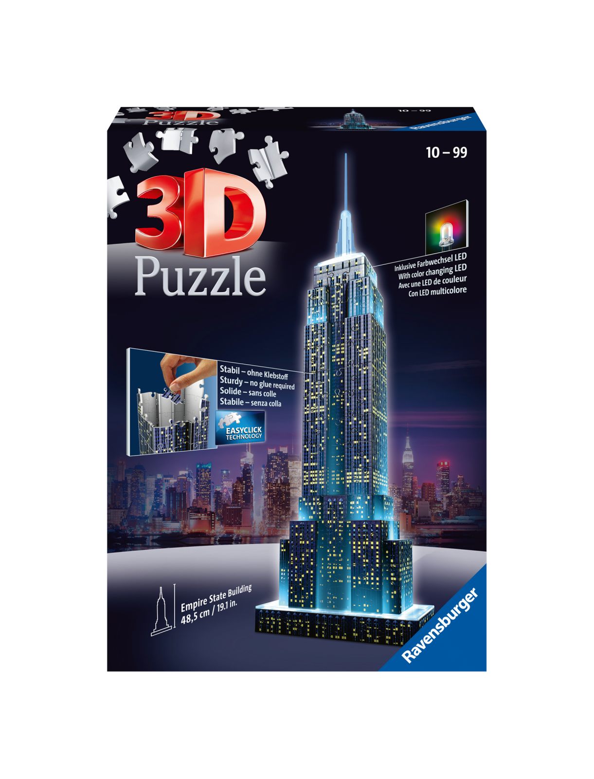 Ravensburger - 3d puzzle empire state building night edition, new york, 216 pezzi, 10+ anni - RAVENSBURGER 3D PUZZLE