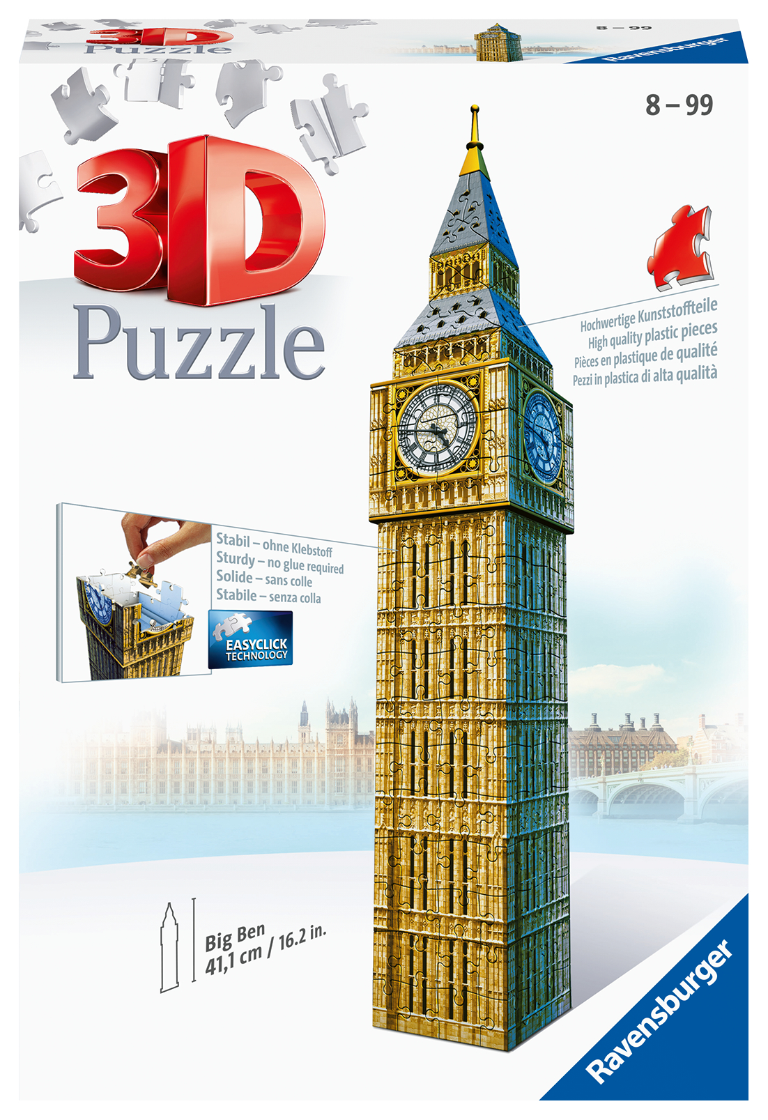 Ravensburger - 3d puzzle big ben, londra, 216 pezzi, 10+ anni - RAVENSBURGER 3D PUZZLE