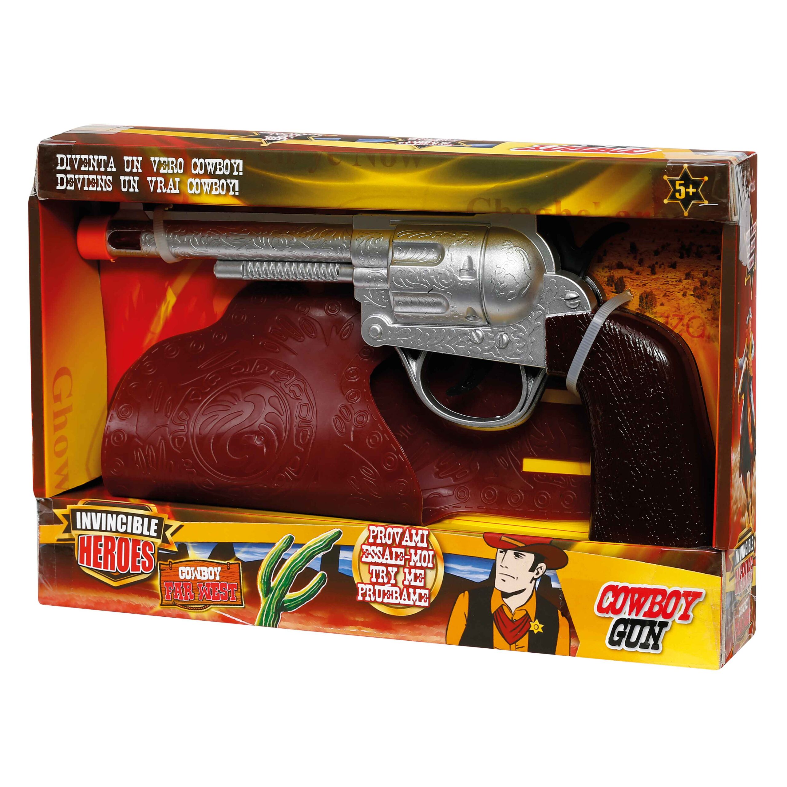 Pistola giocattolo in metallo revolver da Cowboy e polizia anni 20 30