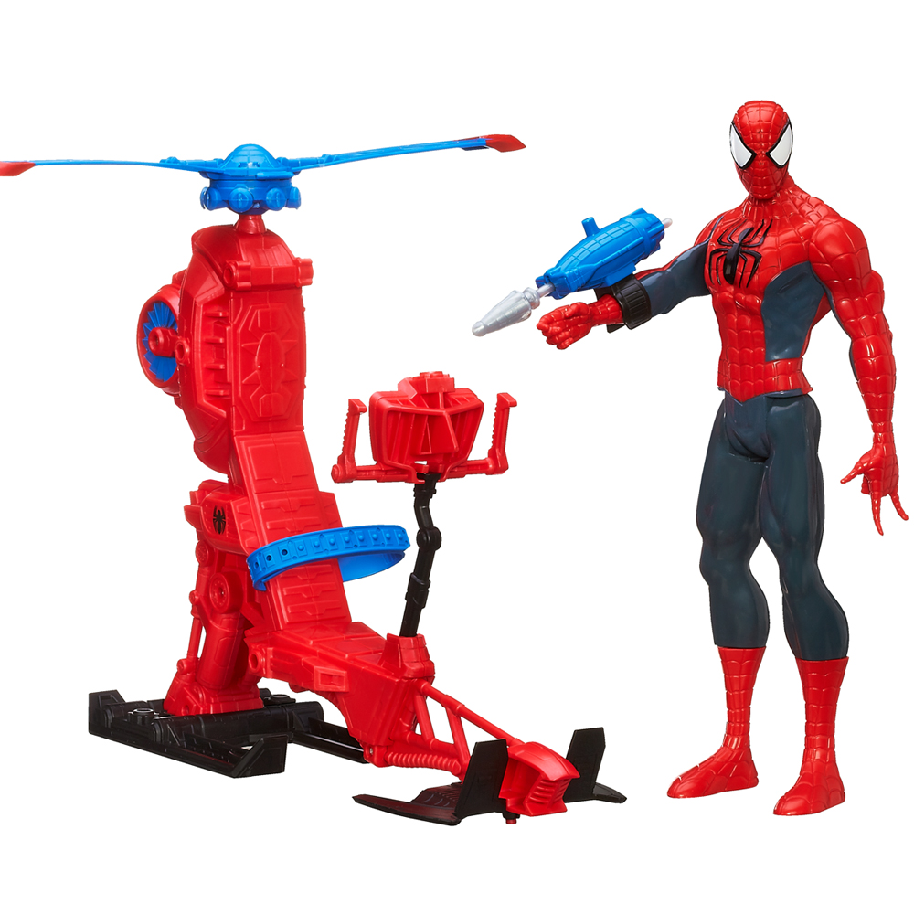 Elicottero + action figure spider-man 30 cm - 