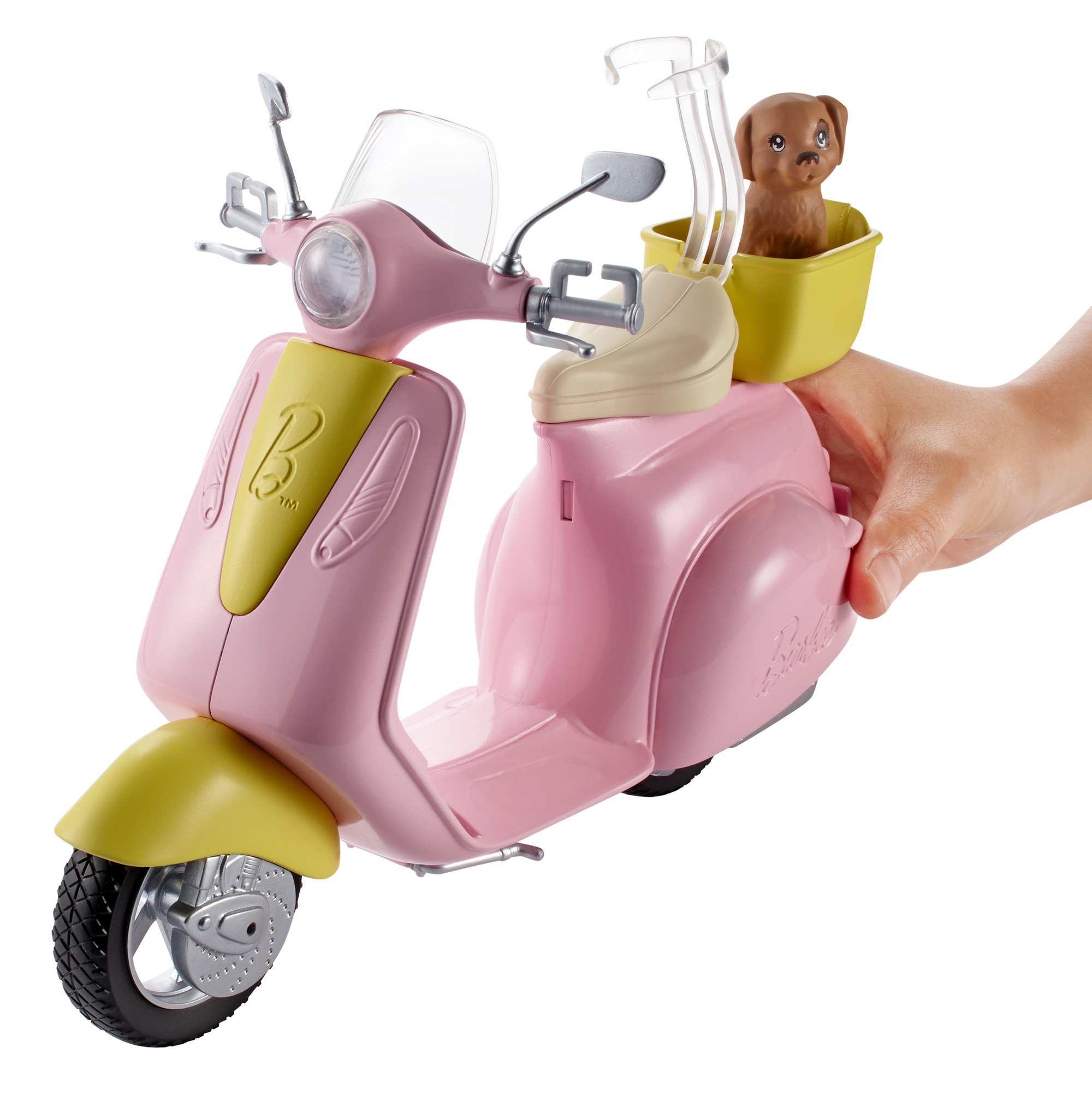 Barbie – scooter & cagnolino, con cucciolo e casco inclusi - Barbie