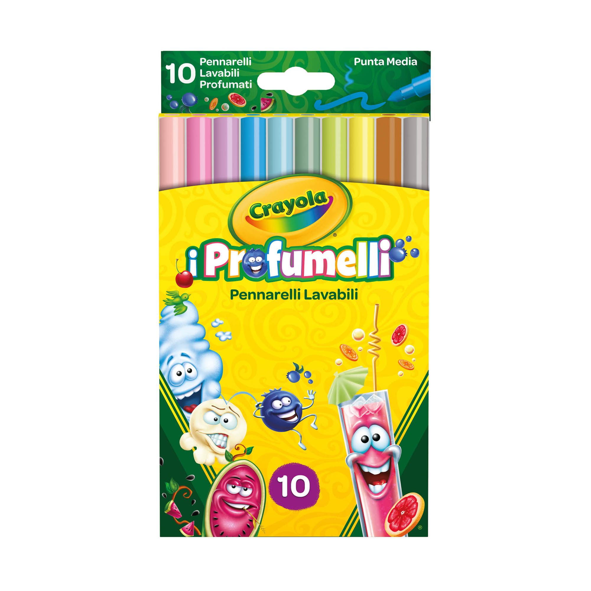 10 pennarelli lavabili profumati punta media i profumelli crayola - CRAYOLA