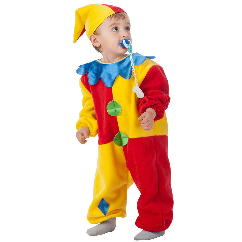 Costume vestito di carnevale piccola Pagliaccetta bambina 0-2 anni