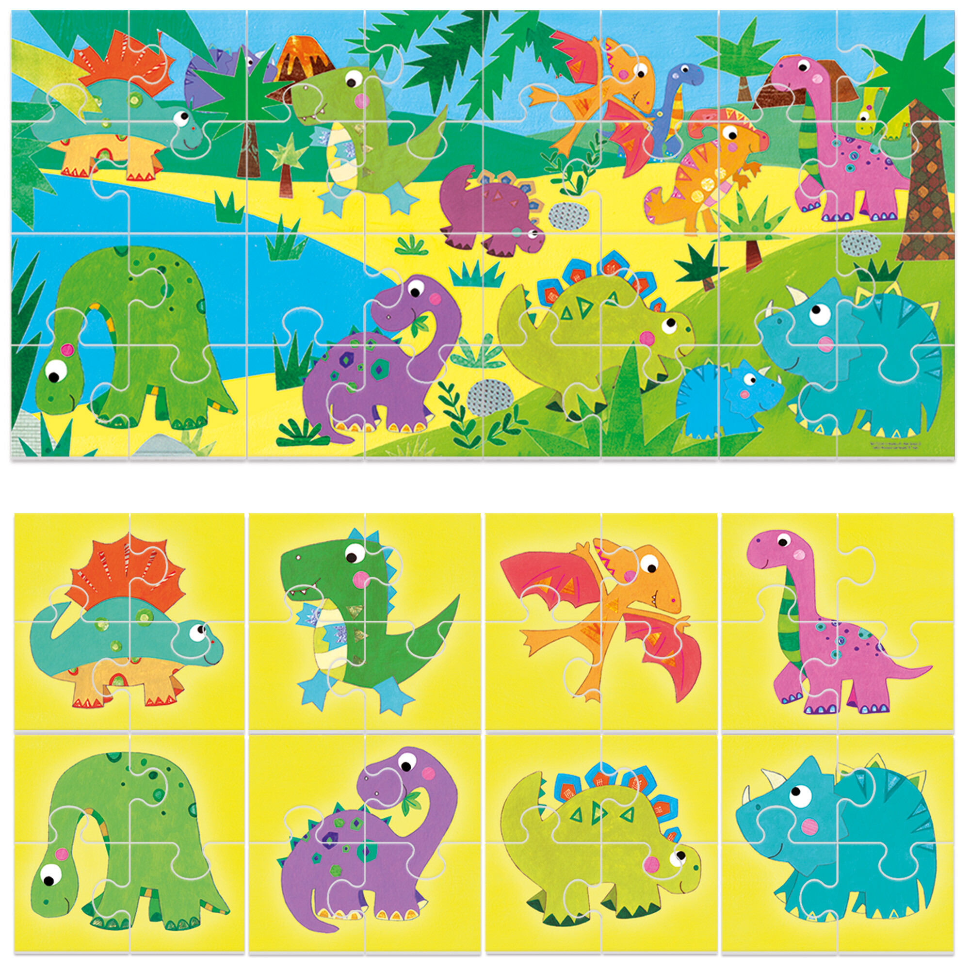 Headu - puzzle 8+1 dinosaurs - HEADU