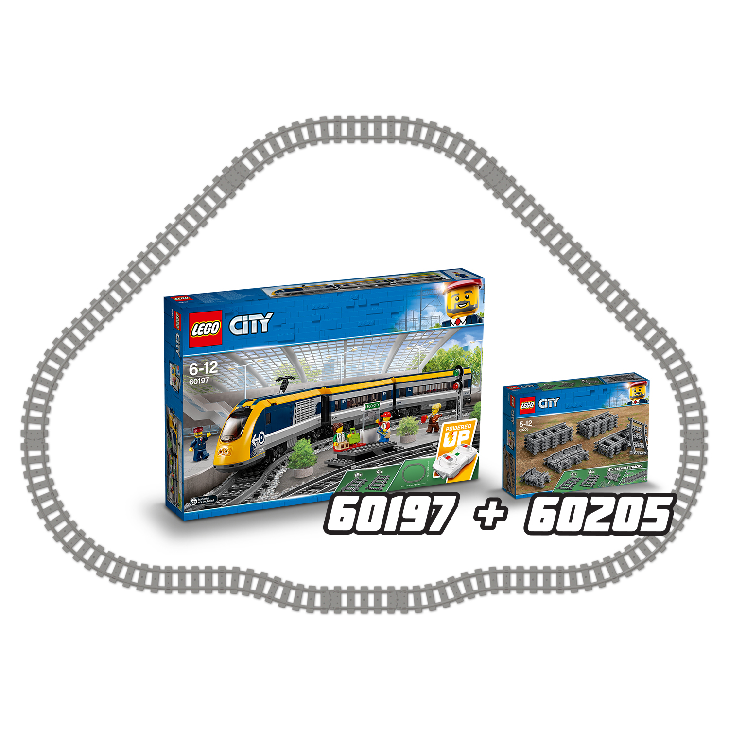 Lego city 60205 binari, set con 20 pezzi accessori di rotaie per ampliare la ferrovia del treno giocattolo, giochi creativi - LEGO CITY, Lego