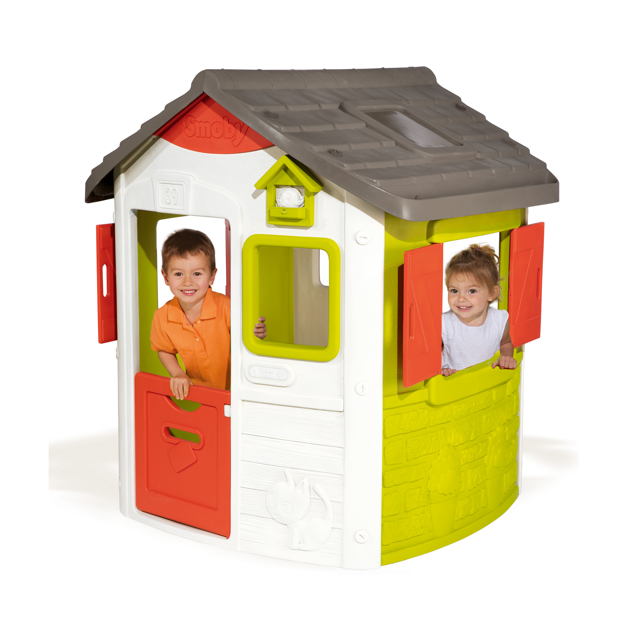 LittleTom Casetta Gioco per Bambini e Bambine incl 1 Tavolo 2 sgabelli casa  di plastica per Interni ed Esterni Verde Beige : : Giochi e  giocattoli