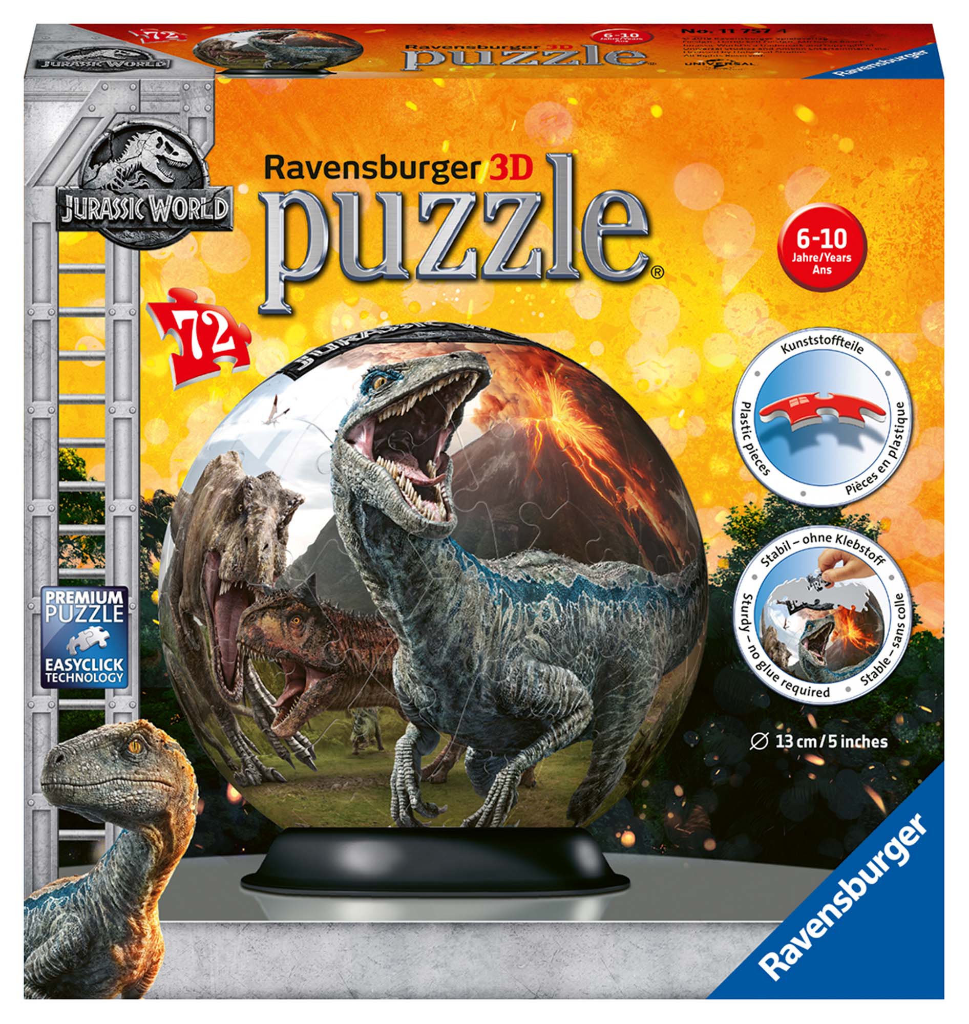 Jurassic world - 3d puzzleball ravensburger - Jurassic World, RAVENSBURGER 3D PUZZLE
