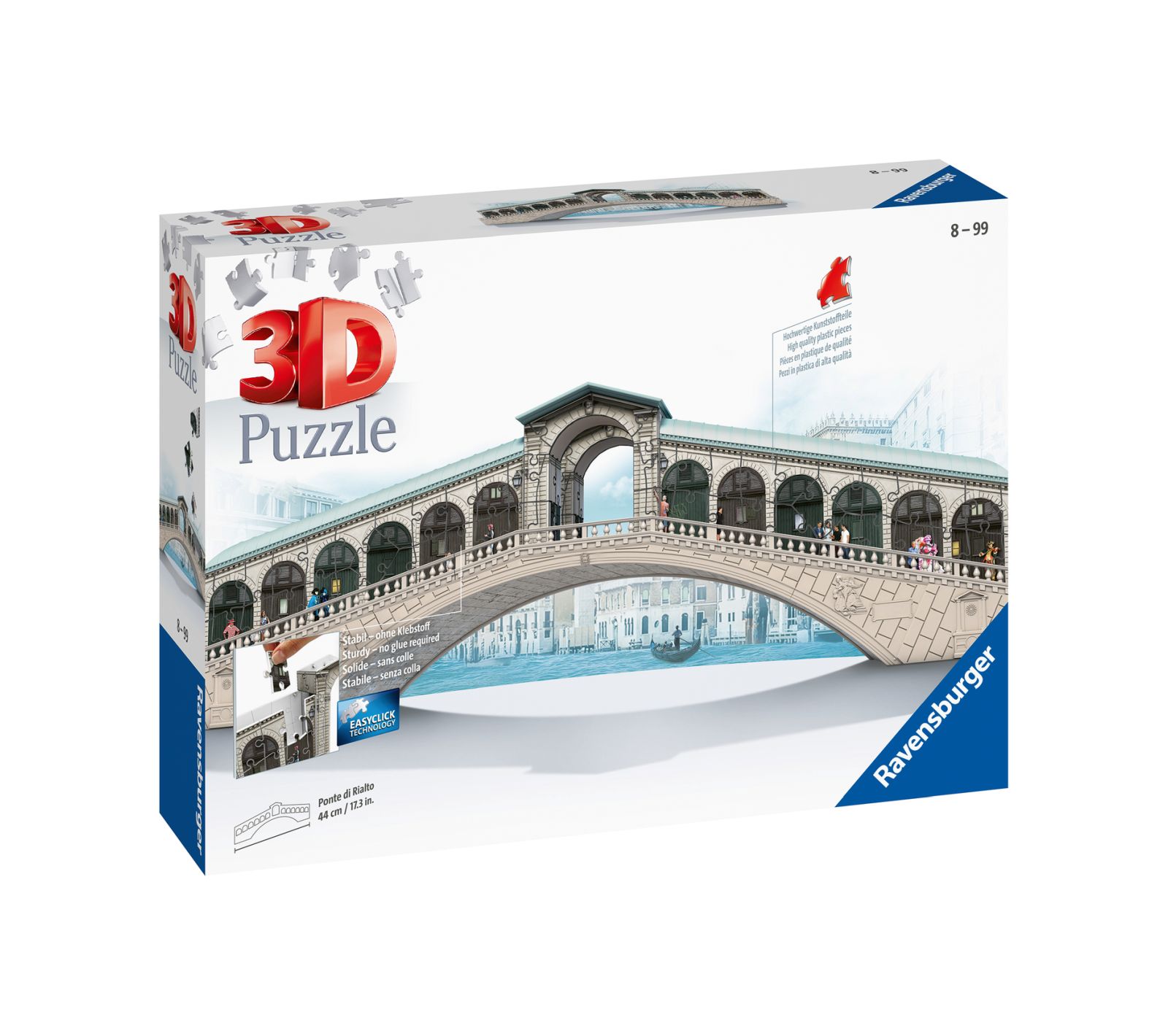 Ravensburger - 3d puzzle ponte di rialto, venezia, 216 pezzi, 10+ anni - RAVENSBURGER 3D PUZZLE