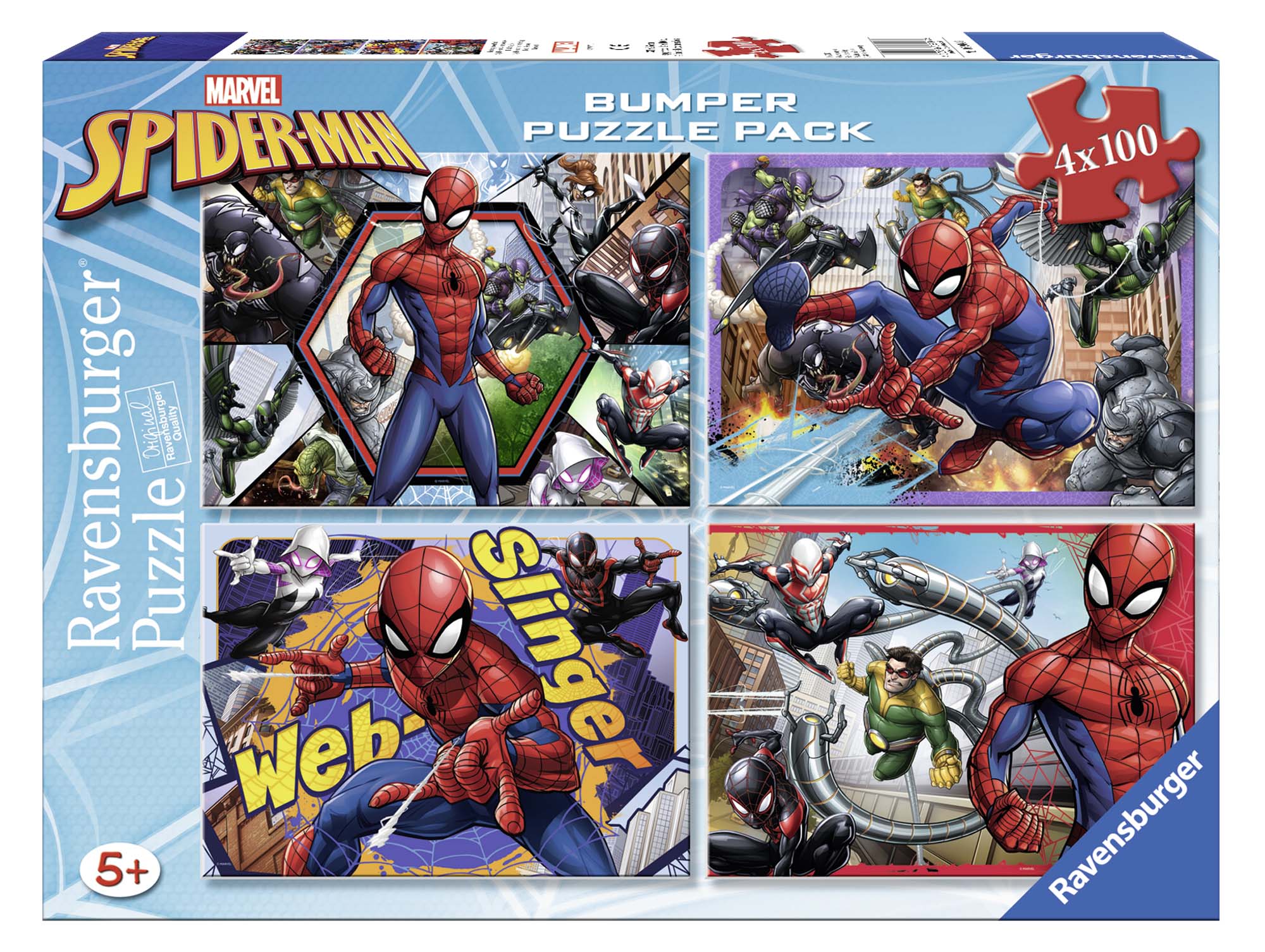 Ravensburger 4 puzzle 100 pezzi - spiderman - RAVENSBURGER, Avengers, Spiderman