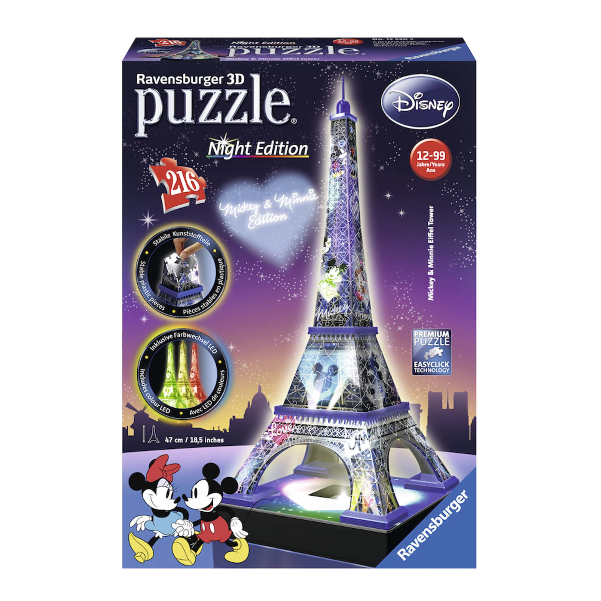 3d puzzle building night edition - tour eiffel mickey mouse - best seller disney - disney - marche - Mickey Mouse