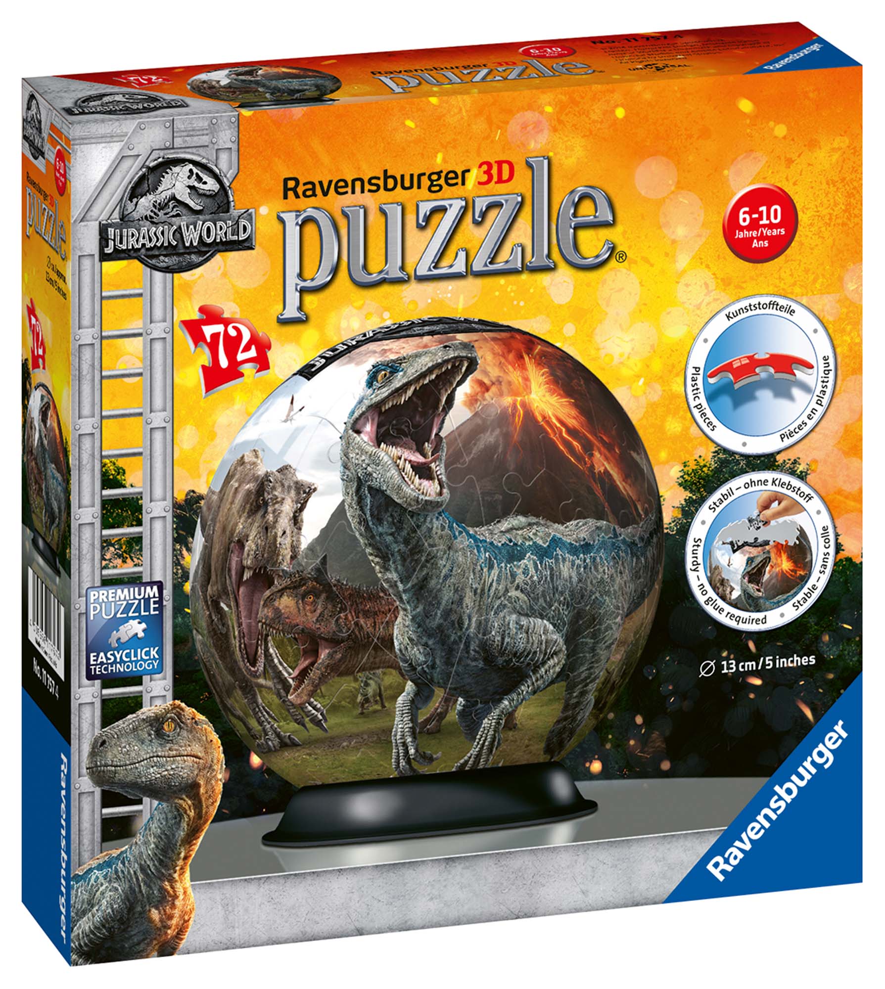 Jurassic world - 3d puzzleball ravensburger - Jurassic World, RAVENSBURGER 3D PUZZLE