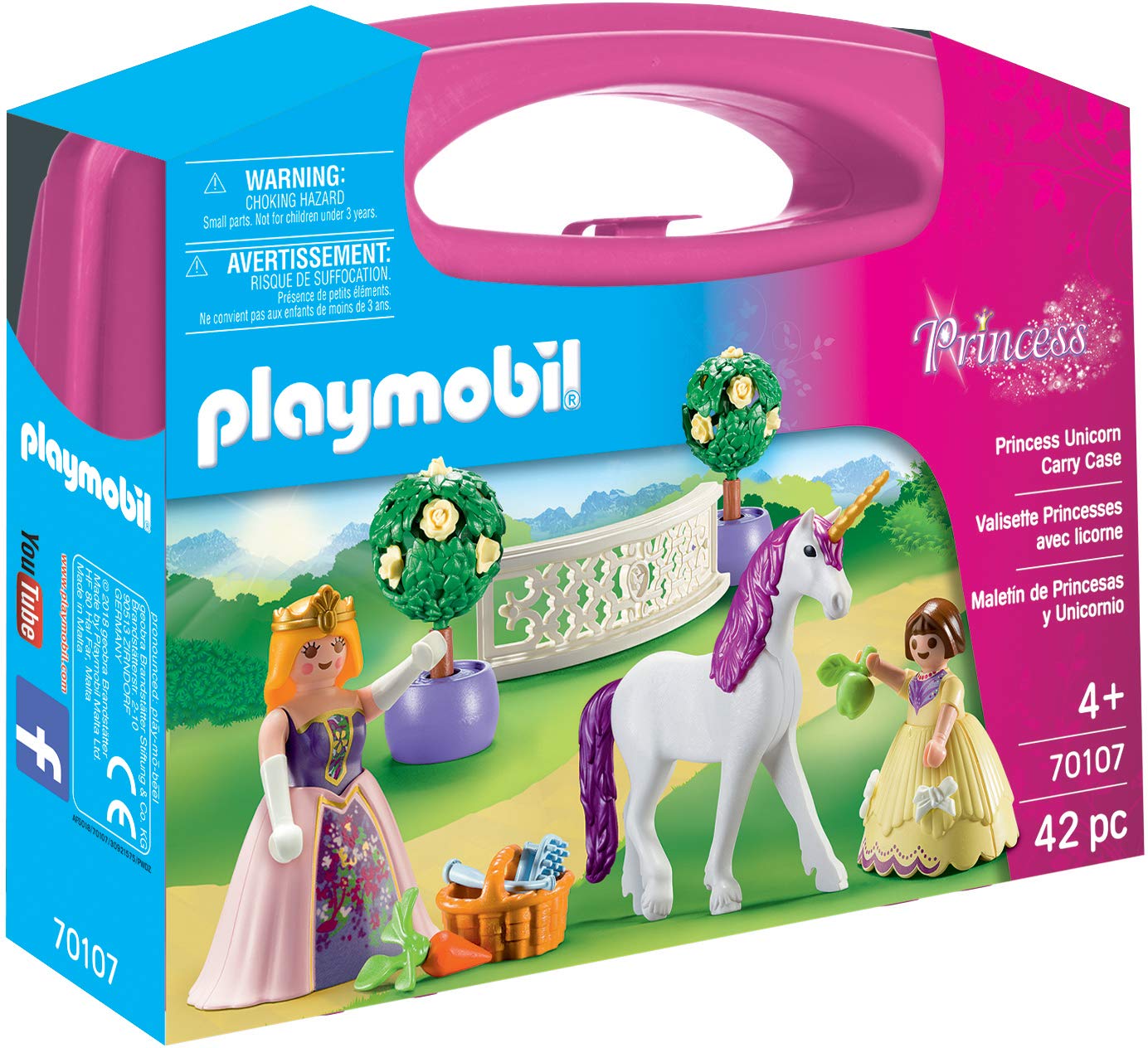 Playmobil 70107 - valigetta principesse con unicorno, - 