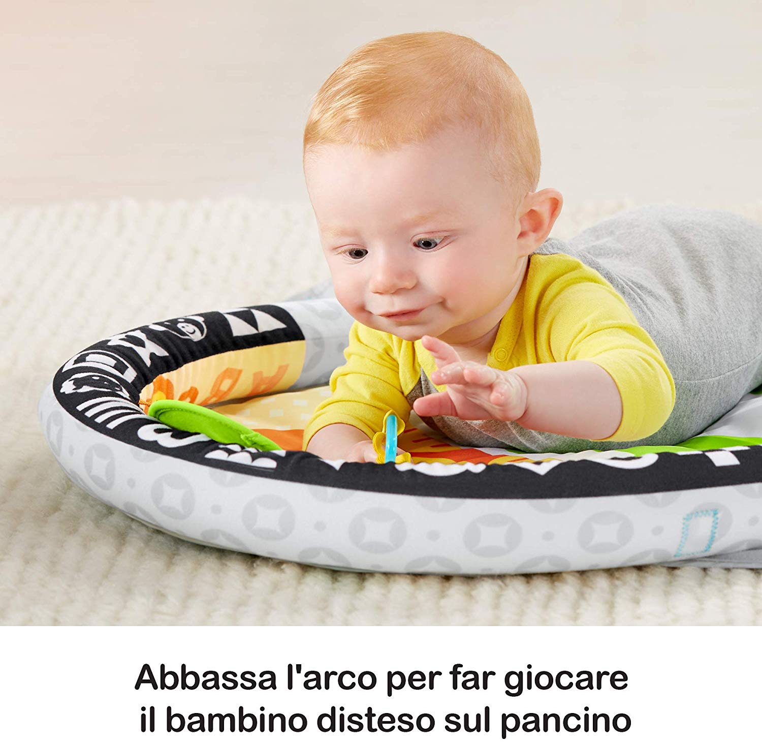 Fisher-price palestrina pieghevole degli animali con arco in bianco e nero, soffice tappetino e giochi per neonati - FISHER-PRICE