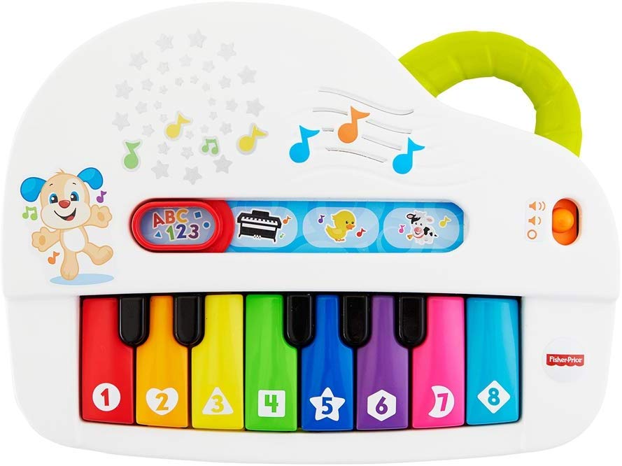 Fisher-price pianoforte di cagnolino, gioco musicale con luci e suoni, versione italiana, bambini 6 + mesi - FISHER-PRICE