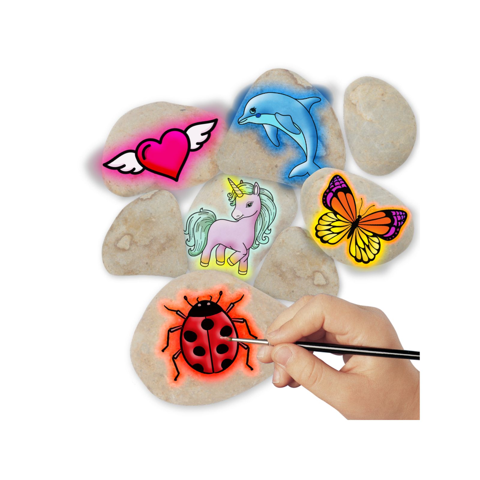 Kit Di Pittura Rock Creatività Illuminata Al Buio Per Bambini : Artigianato  Per Bambini Di Età Compresa Tra 4-8 Anni, Pittura Di Rocce E Artigianato,  Regalo Per Bambini (colore Componente Casuale)