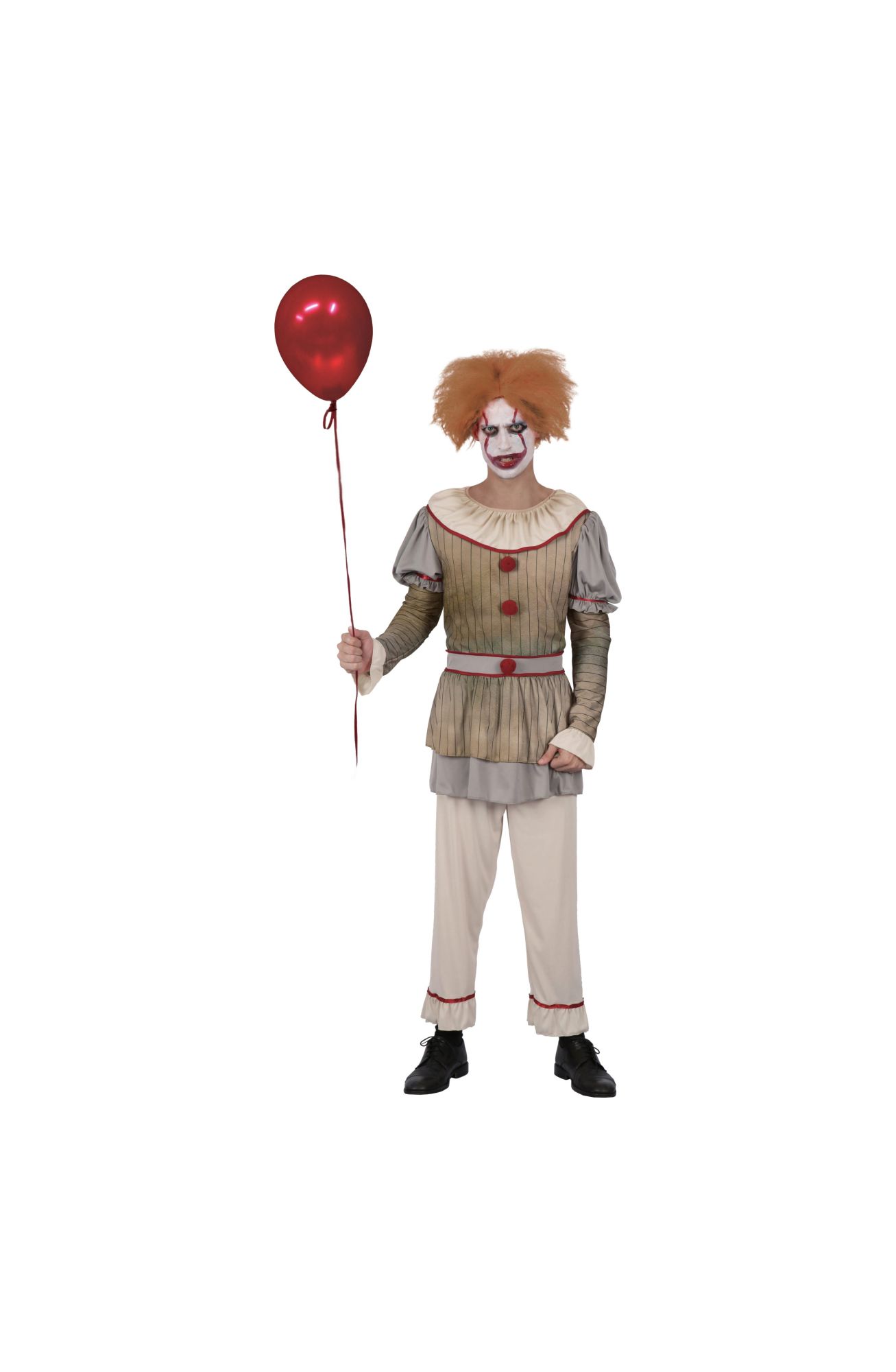 Costume clown spaventoso halloween con casacca e pantalone - taglia unica - 