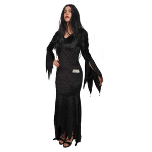 Costume halloween morticia addams family per adulti - taglia unica - 