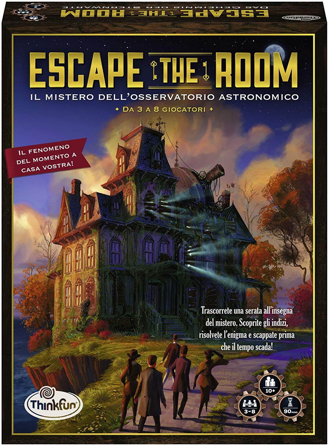 Thinkfun - escape the room "il mistero dell'osservatorio", gioco da tavolo, da 3 a 8 giocatori, 10+ anni - RAVENSBURGER