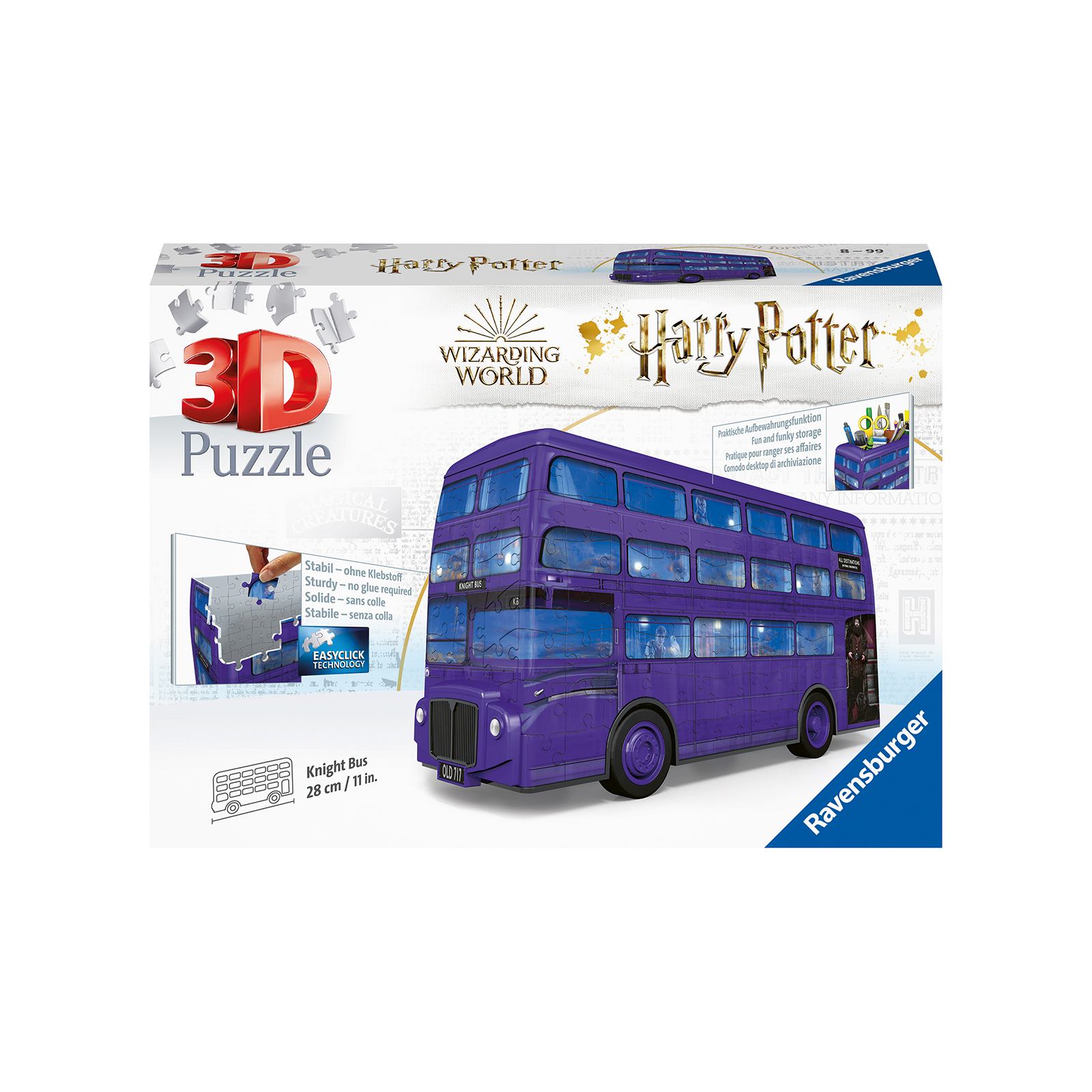 Ravensburger - 3d puzzle nottetempo, bus harry potter, 216 pezzi, 8+ anni - Harry Potter, RAVENSBURGER, RAVENSBURGER 3D PUZZLE