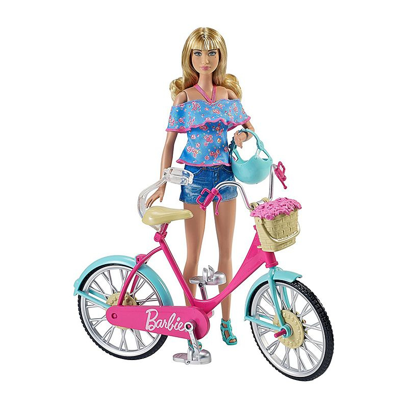 Barbie bicicletta per bambole con casco e accessori - Barbie