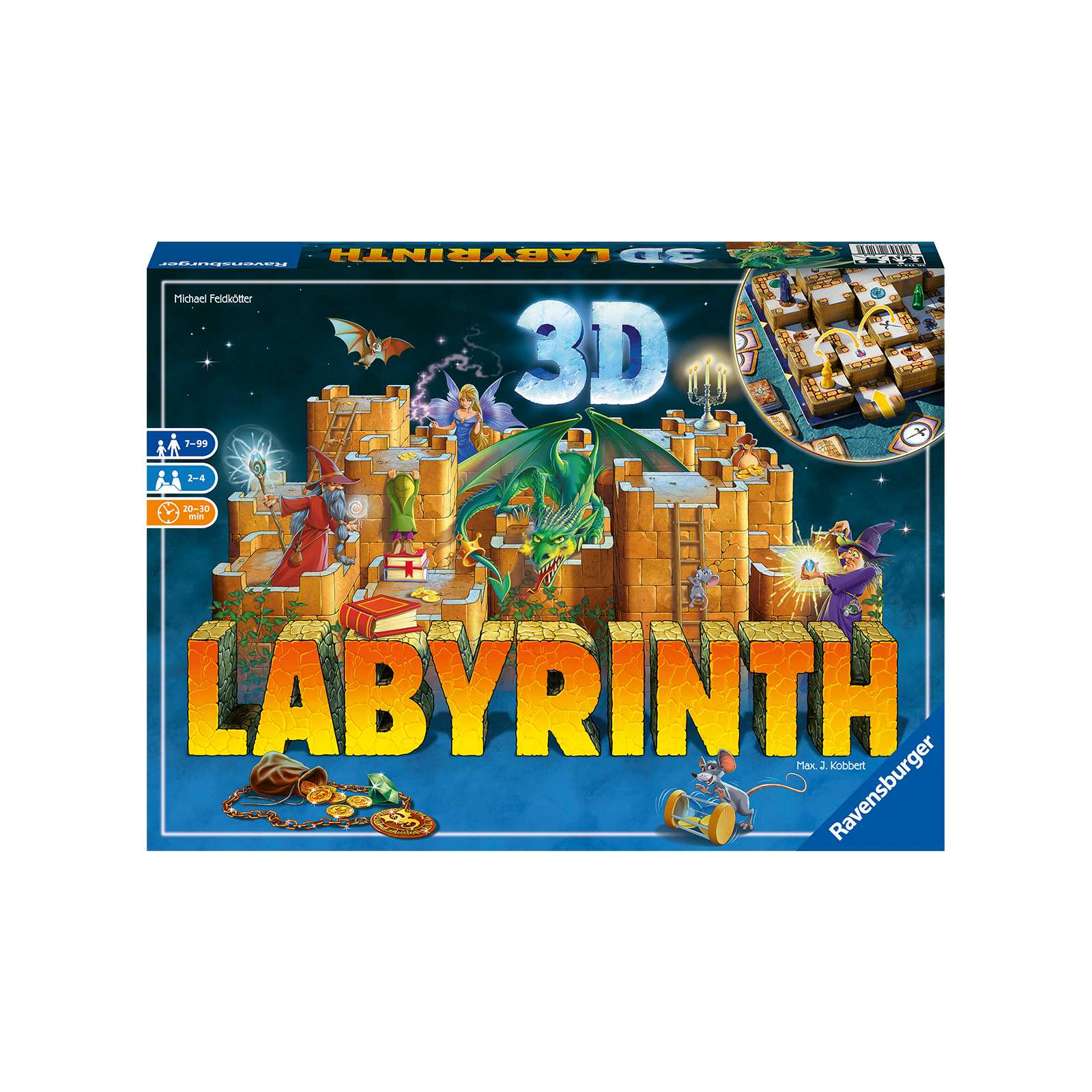 Ravensburger - labirinto magico 3d, gioco da tavolo, da 2 a 4 giocatori, 7+ anni - RAVENSBURGER 3D PUZZLE