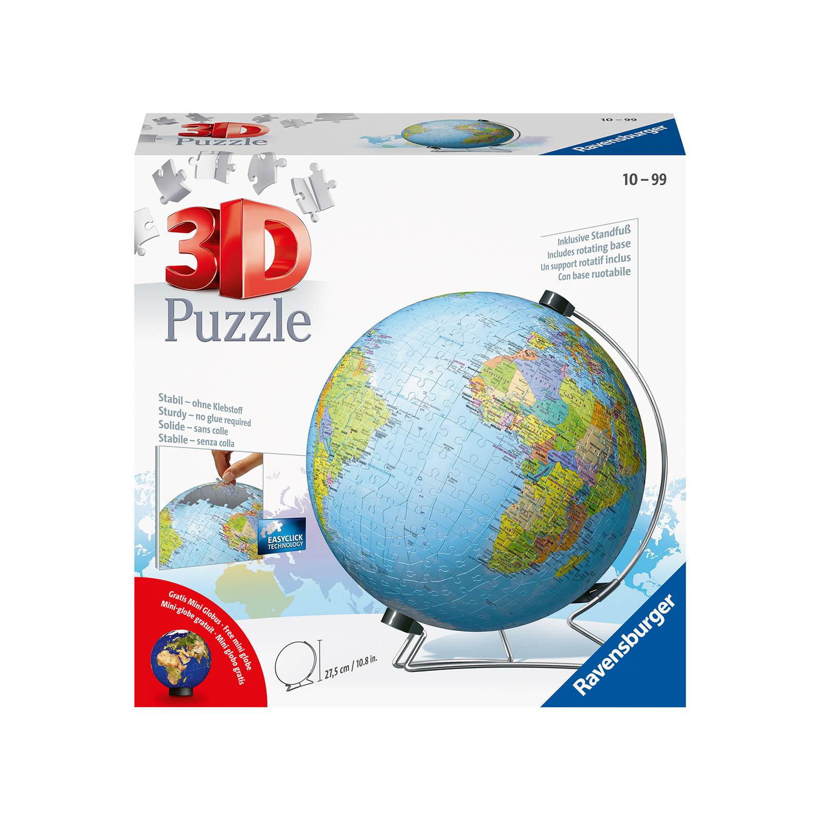 Ravensburger - 3d puzzle globo, 540 pezzi, 10+ anni - RAVENSBURGER 3D PUZZLE