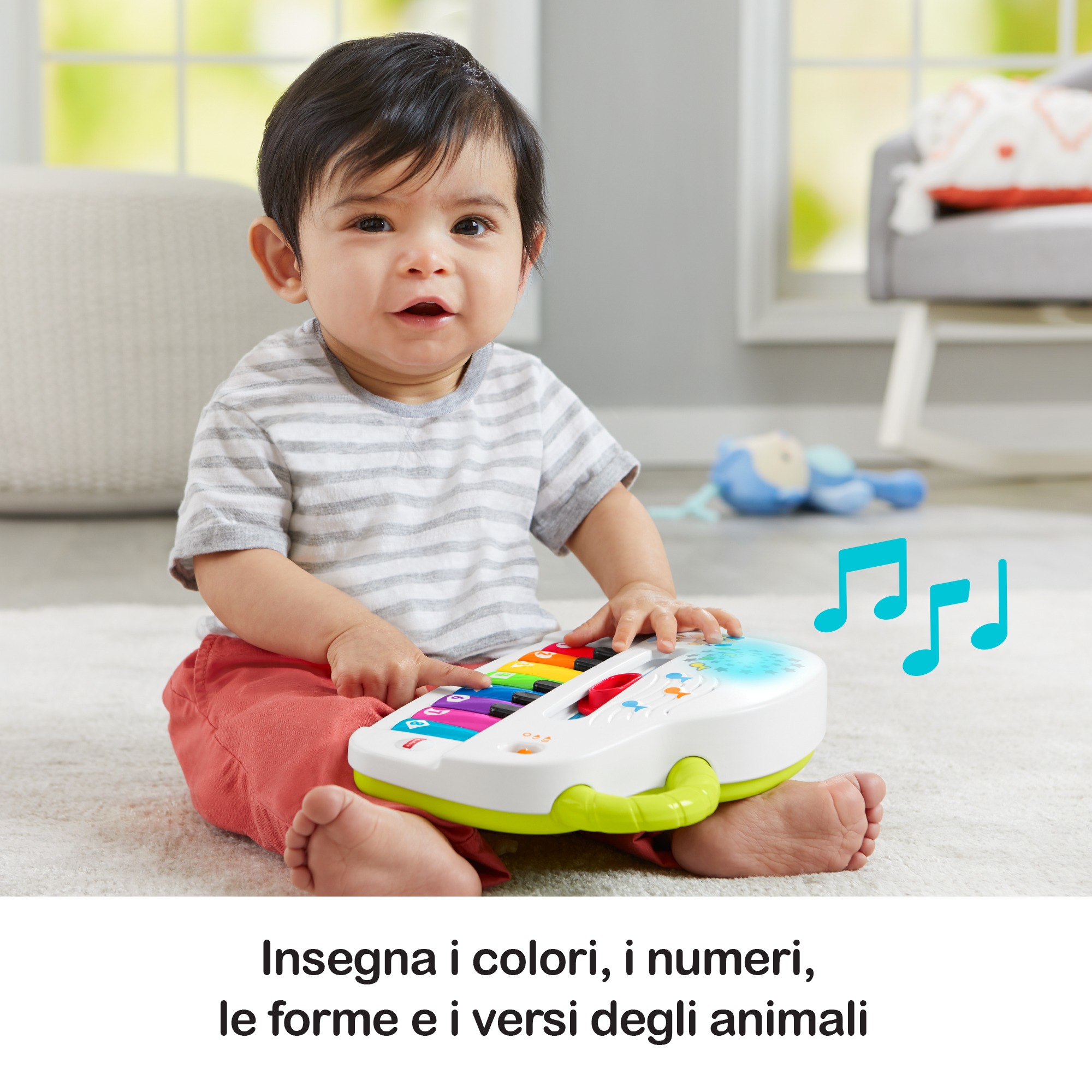 Fisher-price pianoforte di cagnolino, gioco musicale con luci e suoni, versione italiana, bambini 6 + mesi - FISHER-PRICE