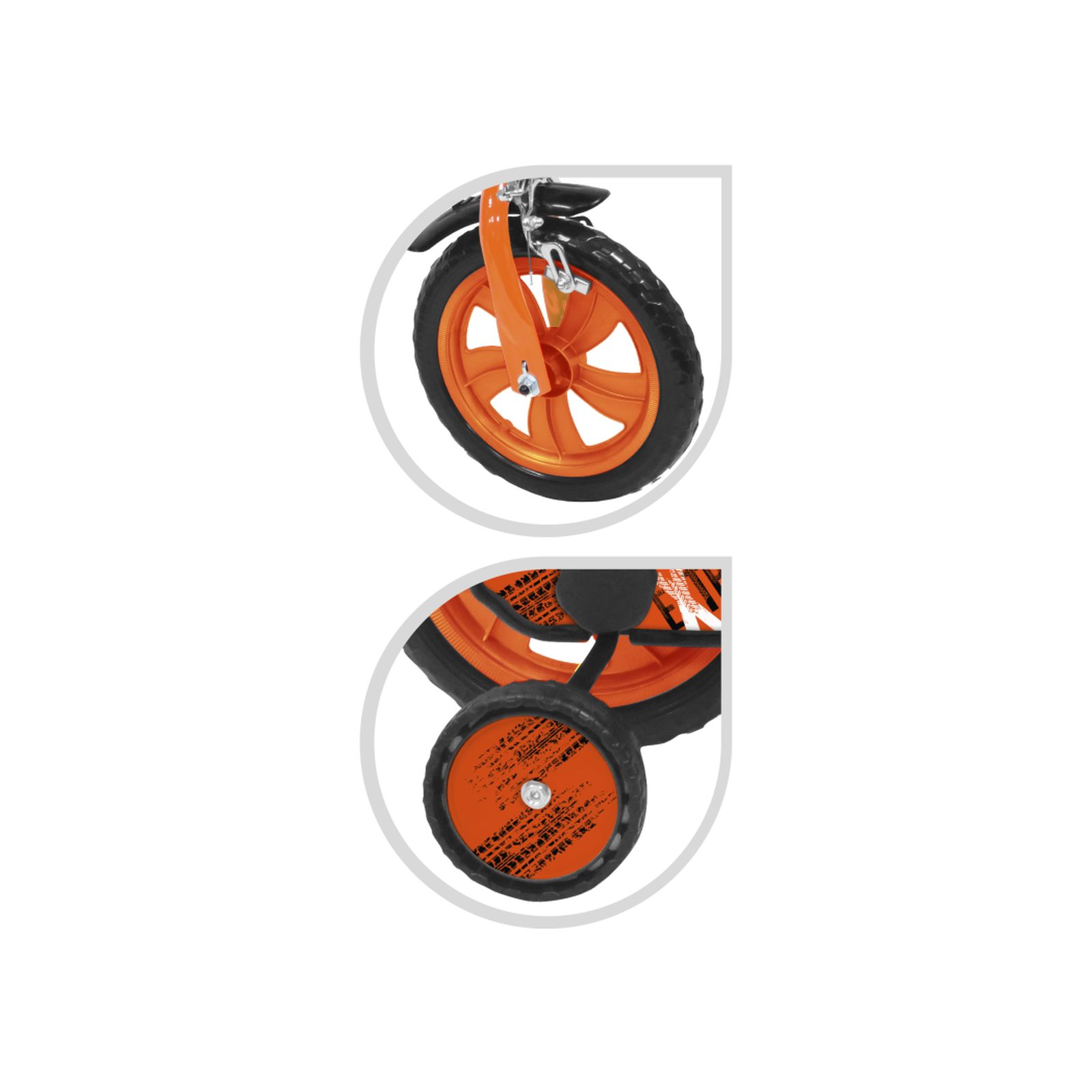 Bicicletta 12" - arancione - freno caliper frontale - borraccia e mascherina frontale incluse - adatta per  bambini dai 3-5 anni - SUN&SPORT
