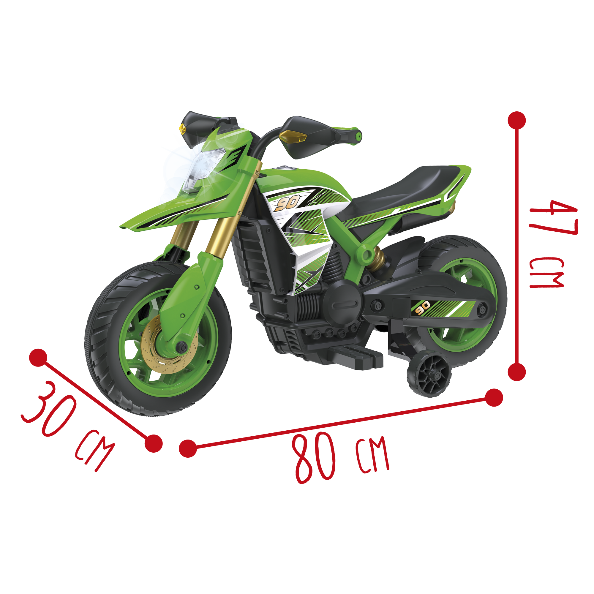 Moto Cross 6v per Bimbi: Fari, Suoni Realistici, Poggiapiedi,  Stabilizzatore e Caricabatteria Inclusi - Adatta a Bambini dai 3 ai 5 Anni  - Toys Center