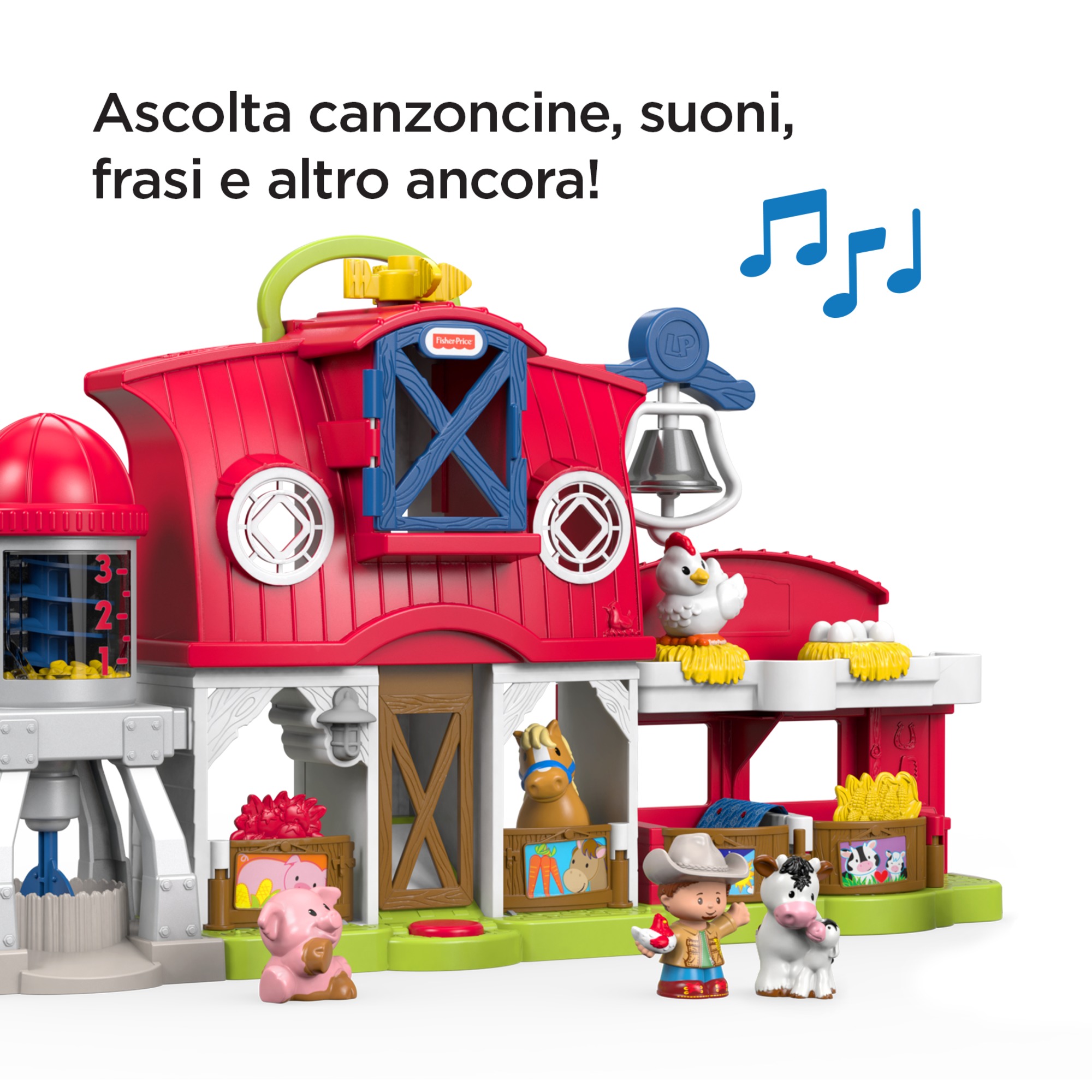 Fisher-price - little people fattoria degli animali felici, con suoni e musica, giocattolo per bambini 1+ anni - 
