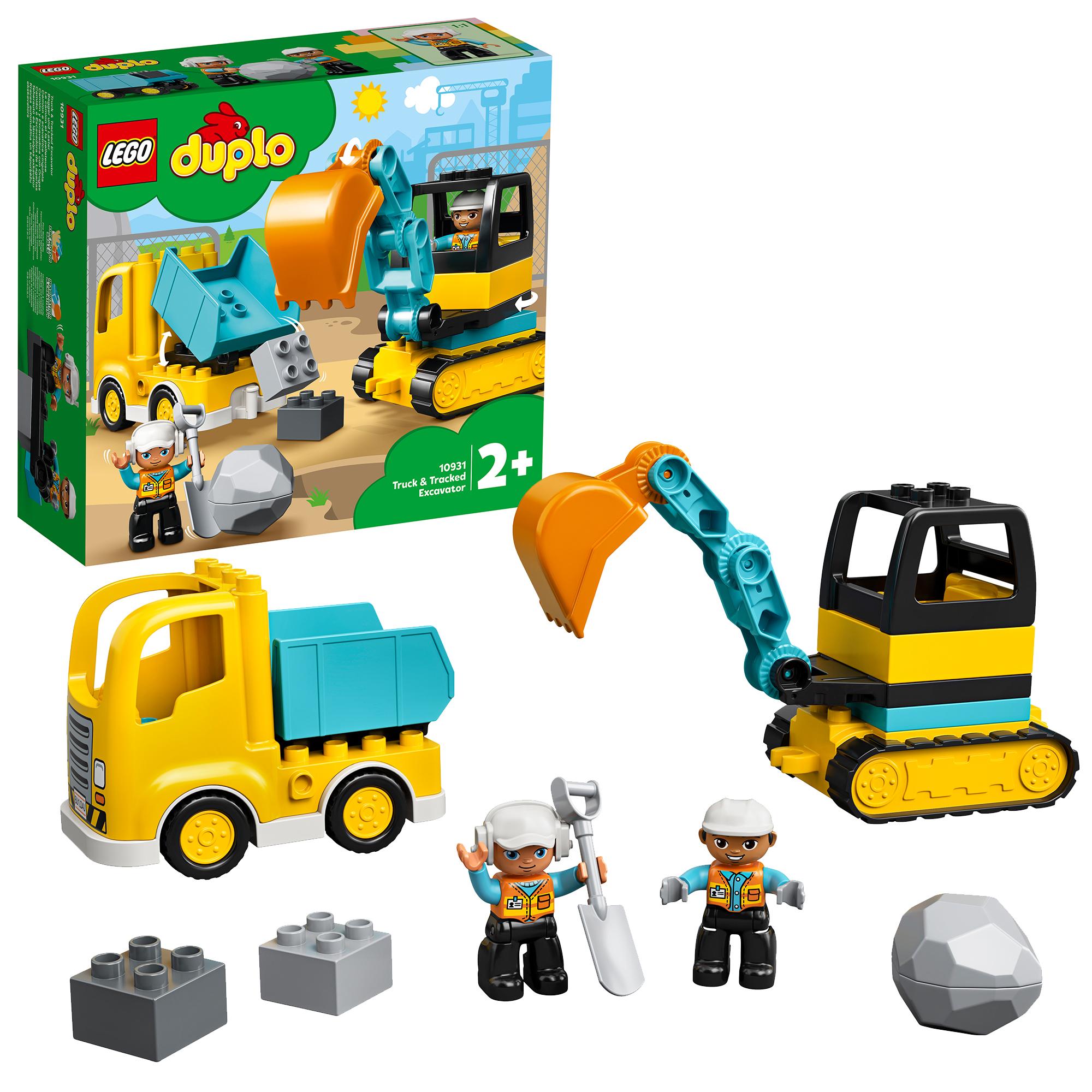 Lego duplo town 10931 camion e scavatrice cingolata, scavatore giocattolo, sviluppo delle abilità motorie, giochi per bambini - LEGO DUPLO, Lego