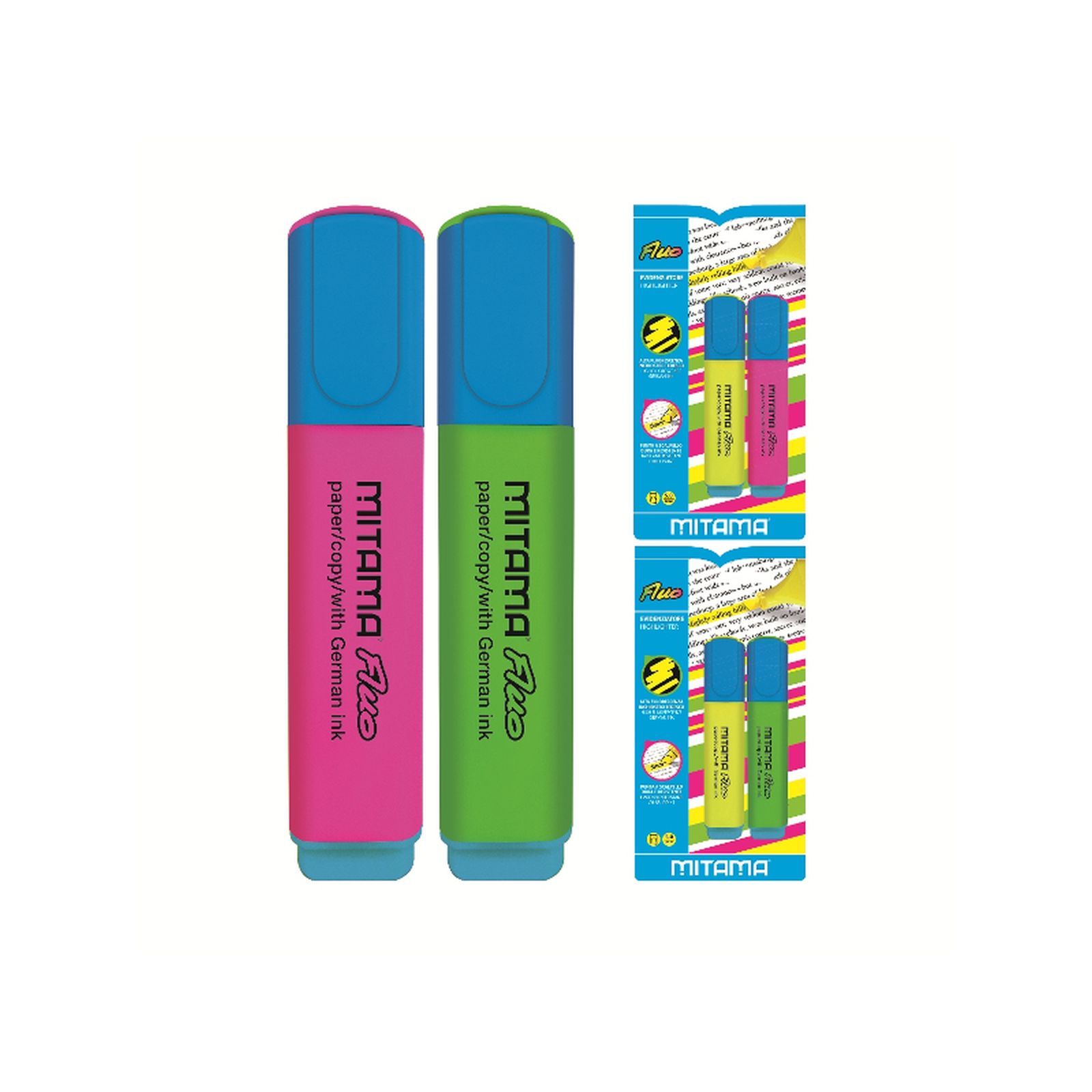 Evidenziatore mitama super fluo colori assortiti pz. 2 - 