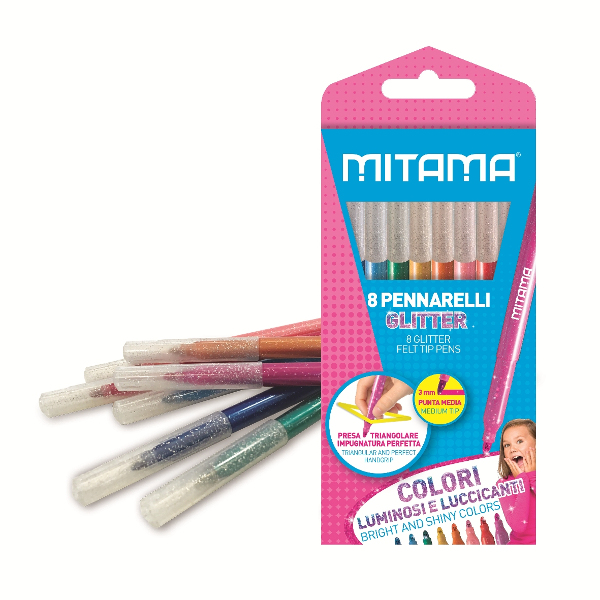 Pennarelli mitama glitter pz. 8 - 