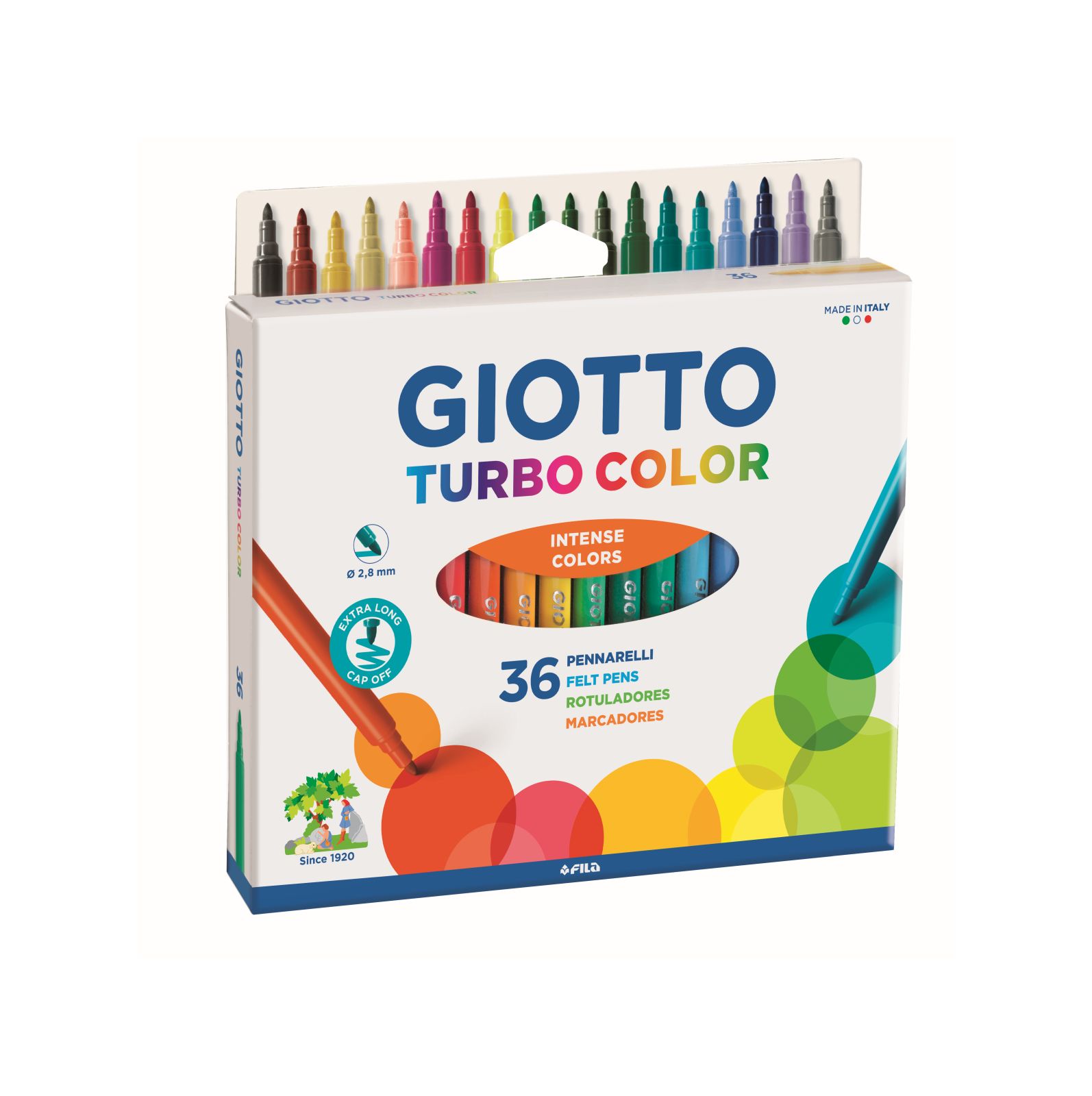 Giotto Turbo Color scatola da 36 pennarelli colorati 