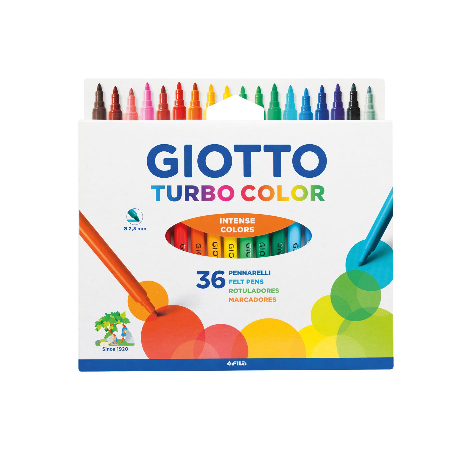 Pennarelli Turbo Color - punta 28mm - colori assortiti - Giotto - astu