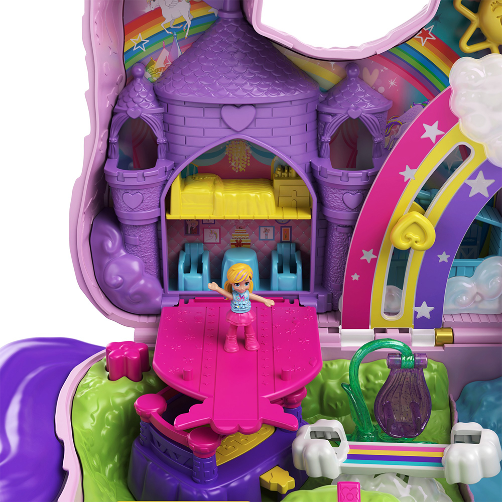 Polly pocket- unicorno magiche sorprese playset con micro bambole polly e lila e tanti accessori - Polly Pocket