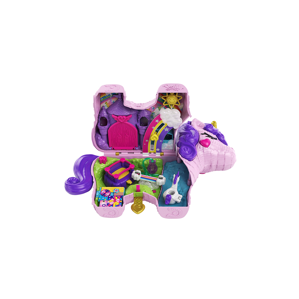 Polly pocket- unicorno magiche sorprese playset con micro bambole polly e lila e tanti accessori - Polly Pocket