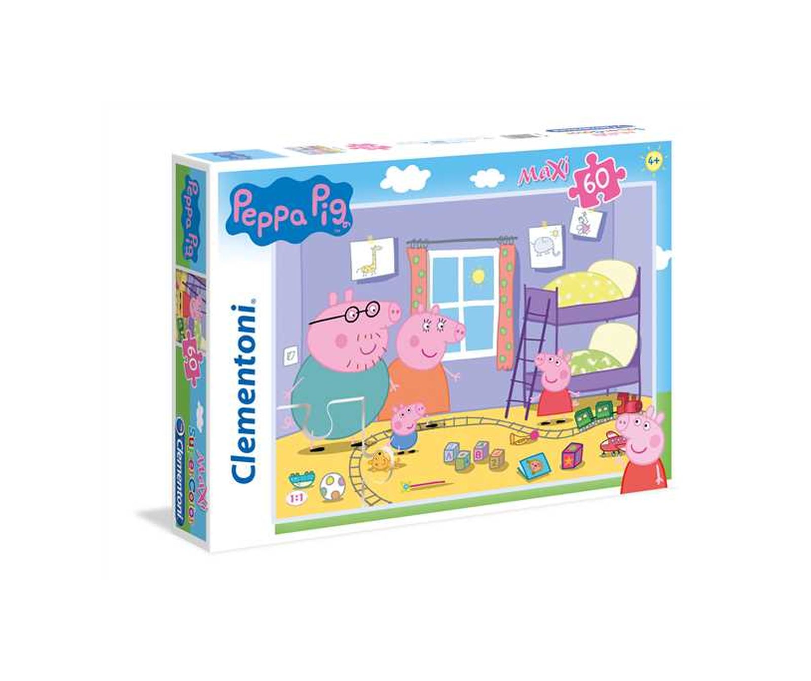 Clementoni - 26438 - supercolor puzzle - peppa pig - 60 maxi pezzi - PEPPA PIG