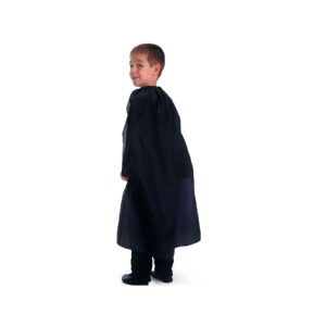 Mantello nero bambini in taffetà 90 cm per travestimenti - ideale per halloween e feste a tema - 