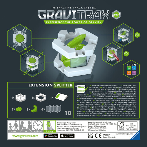 Ravensburger gravitrax pro splitter, gioco innovativo ed educativo stem, 8+, accessorio - GRAVITRAX