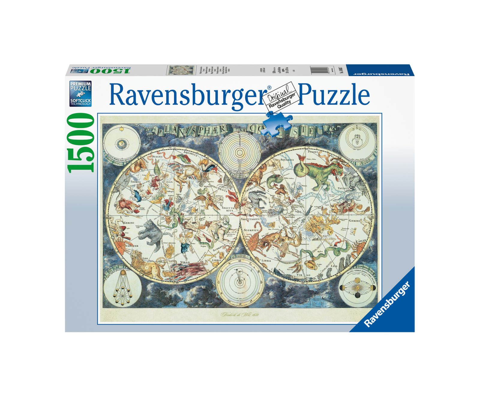Ravensburger puzzle 1500 pezzi mappa del mondo di animali fantastici - RAVENSBURGER