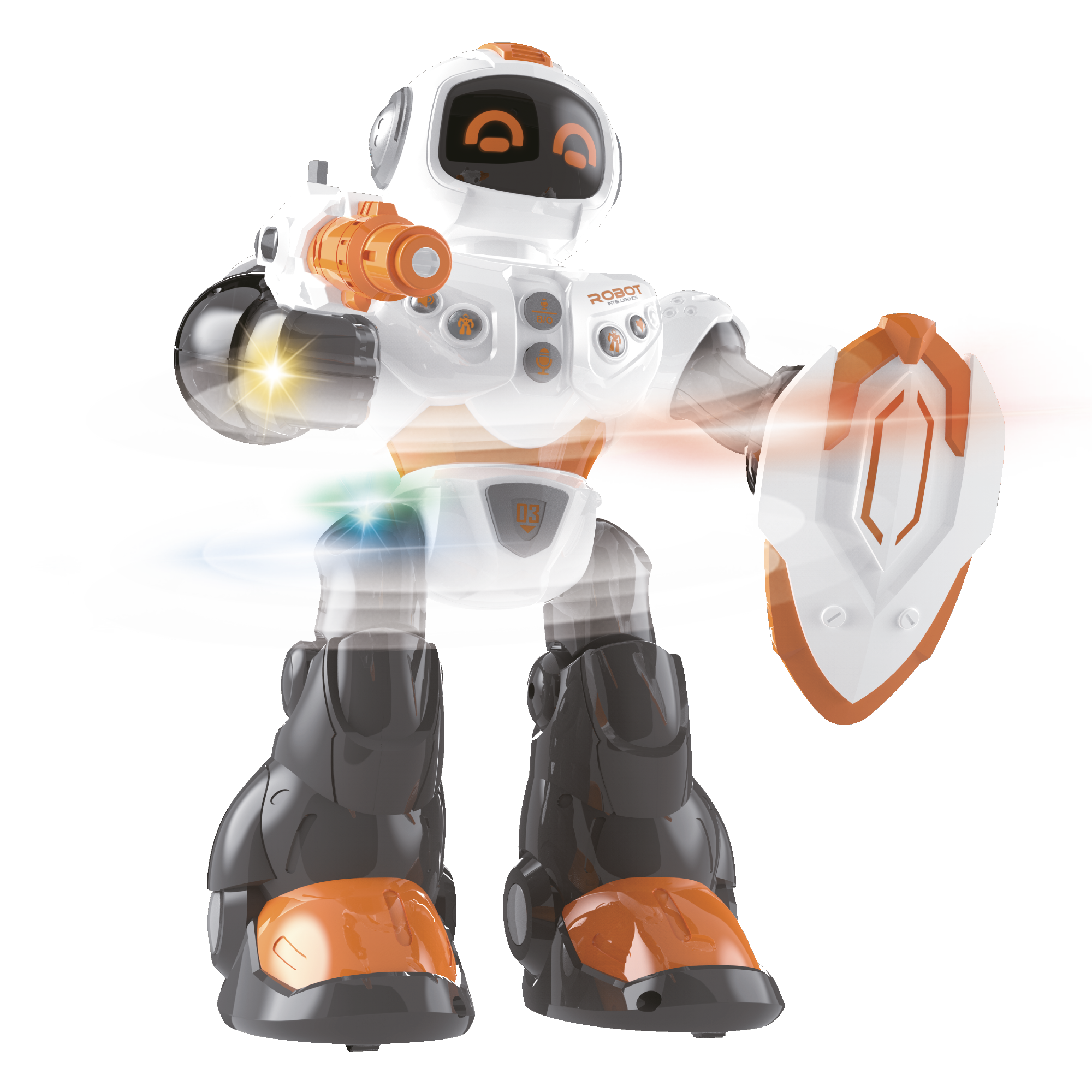 Robot intelligente programmabile con telecomando, Robot giocattolo  combattimento con proiettili Arancione - Costway
