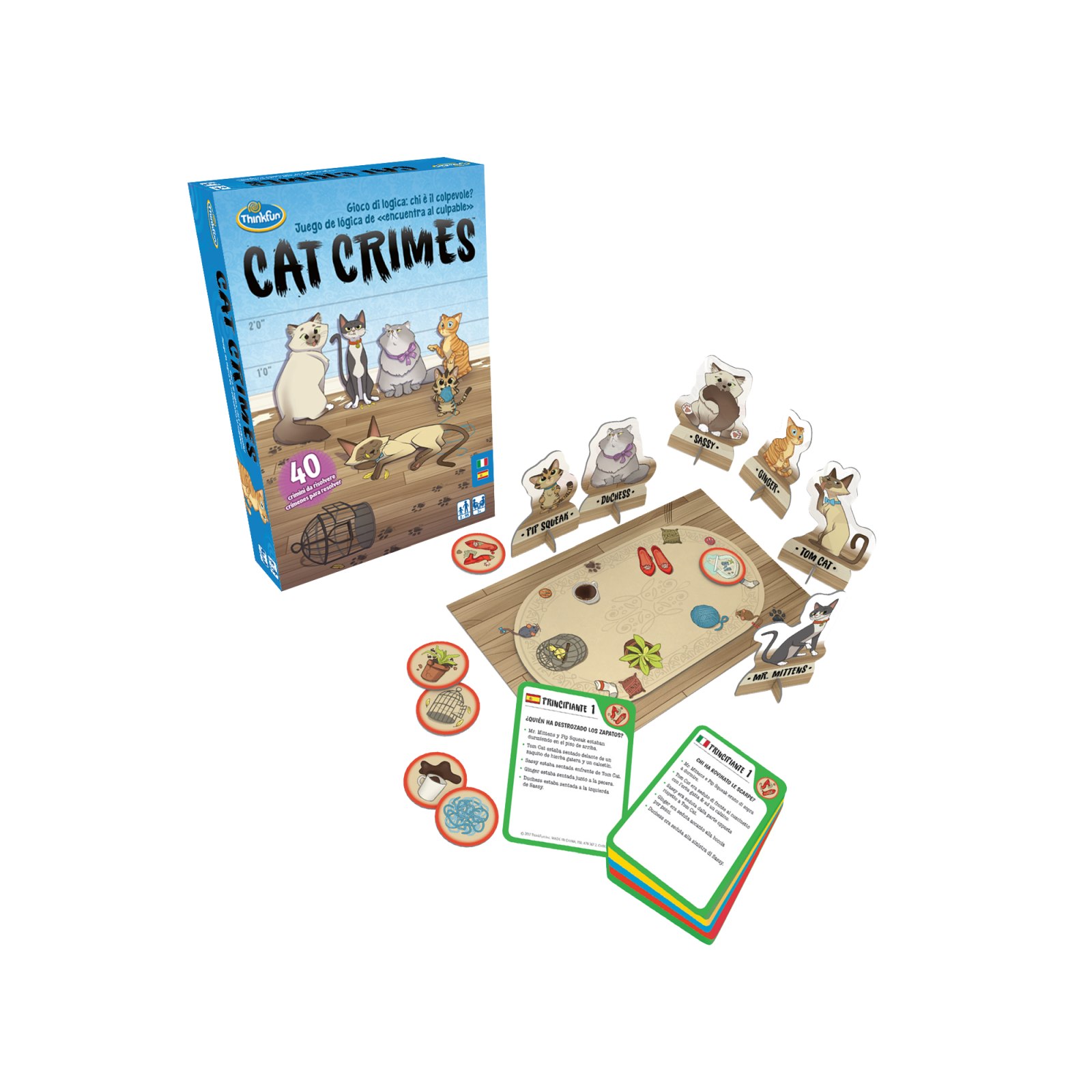 Thinkfun - cat crimes, gioco da tavolo stem, da 1 a 6 giocatori, 8+ anni - RAVENSBURGER