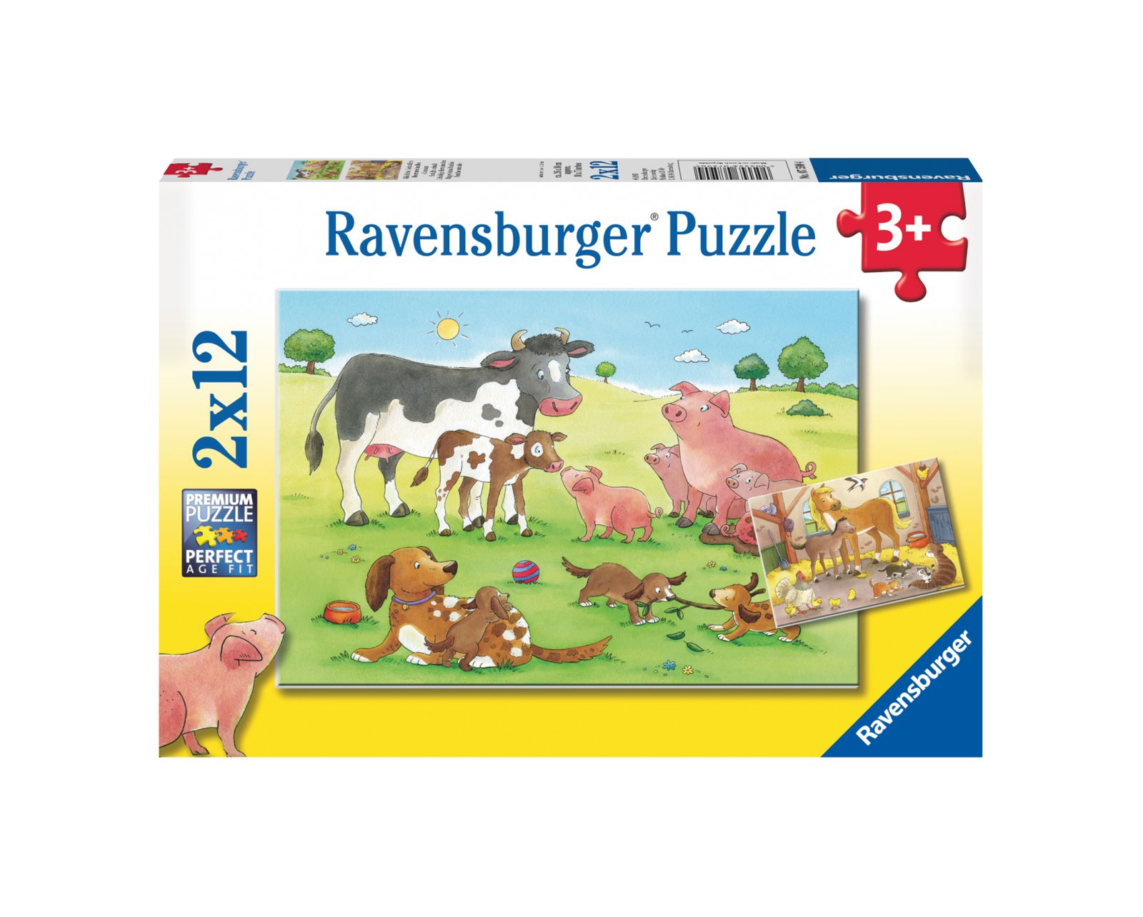Ravensburger - puzzle 2x12 pezzi - gli animali della fattoria - RAVENSBURGER