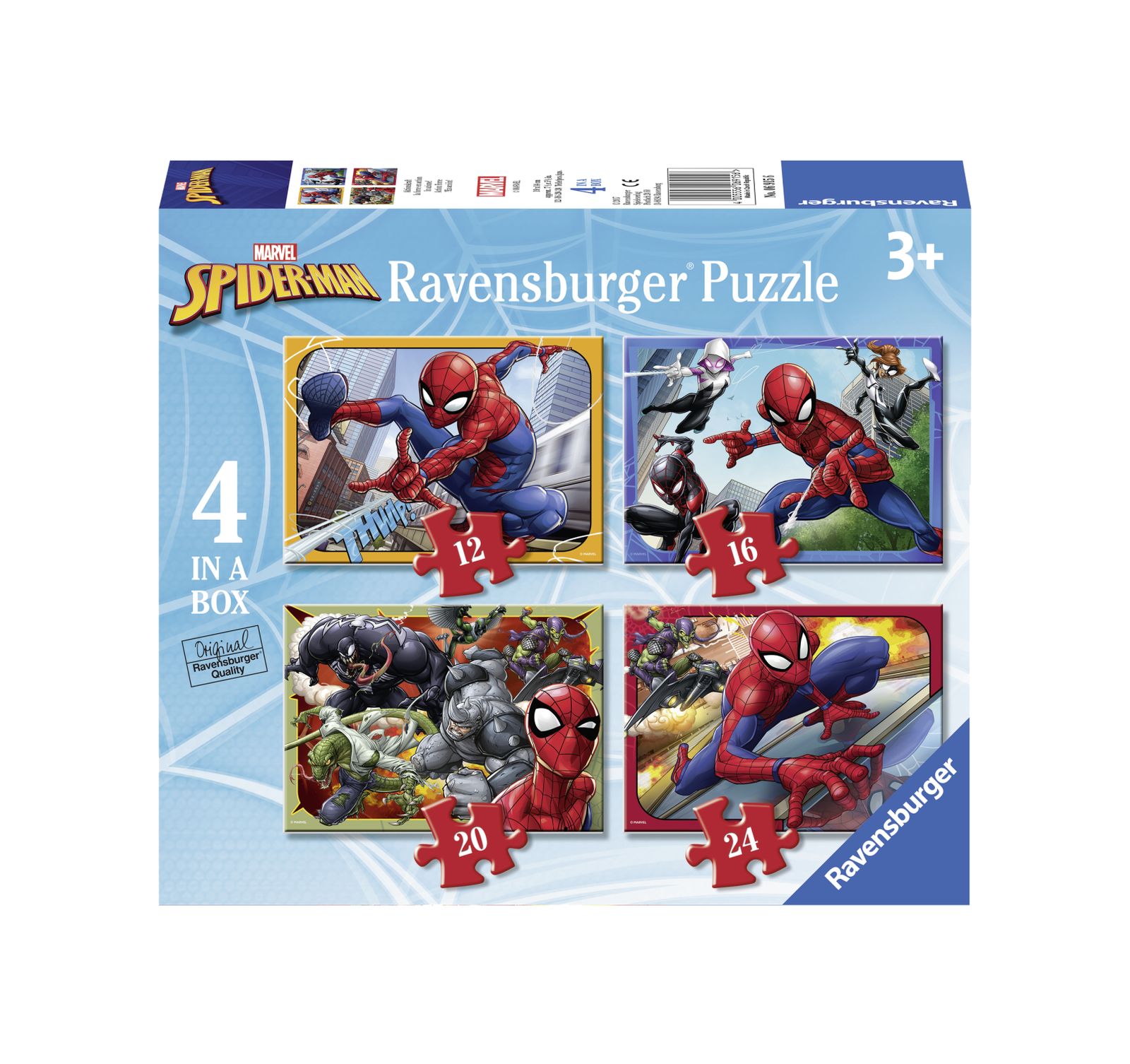 Ravensburger puzzle 4 in a box - spiderman - RAVENSBURGER, Spiderman