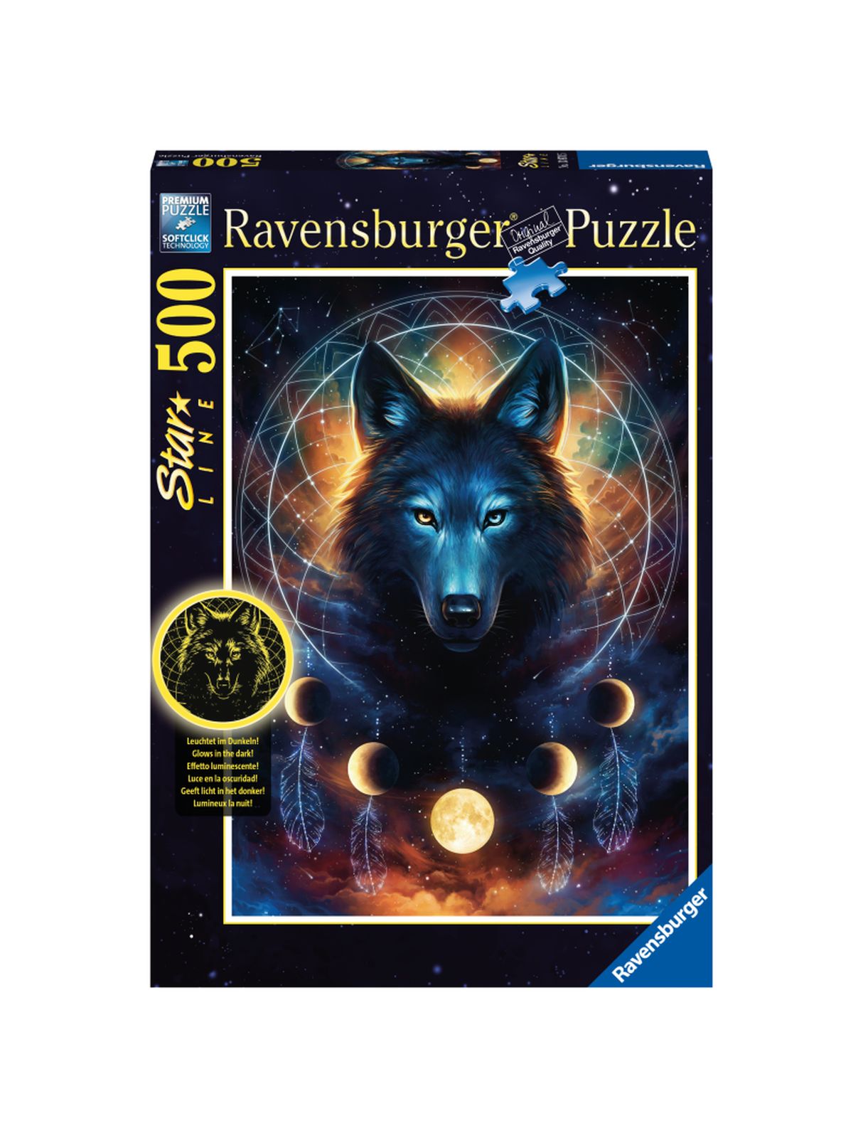 Ravensburger puzzle 500 pezzi - lupo splendente - RAVENSBURGER