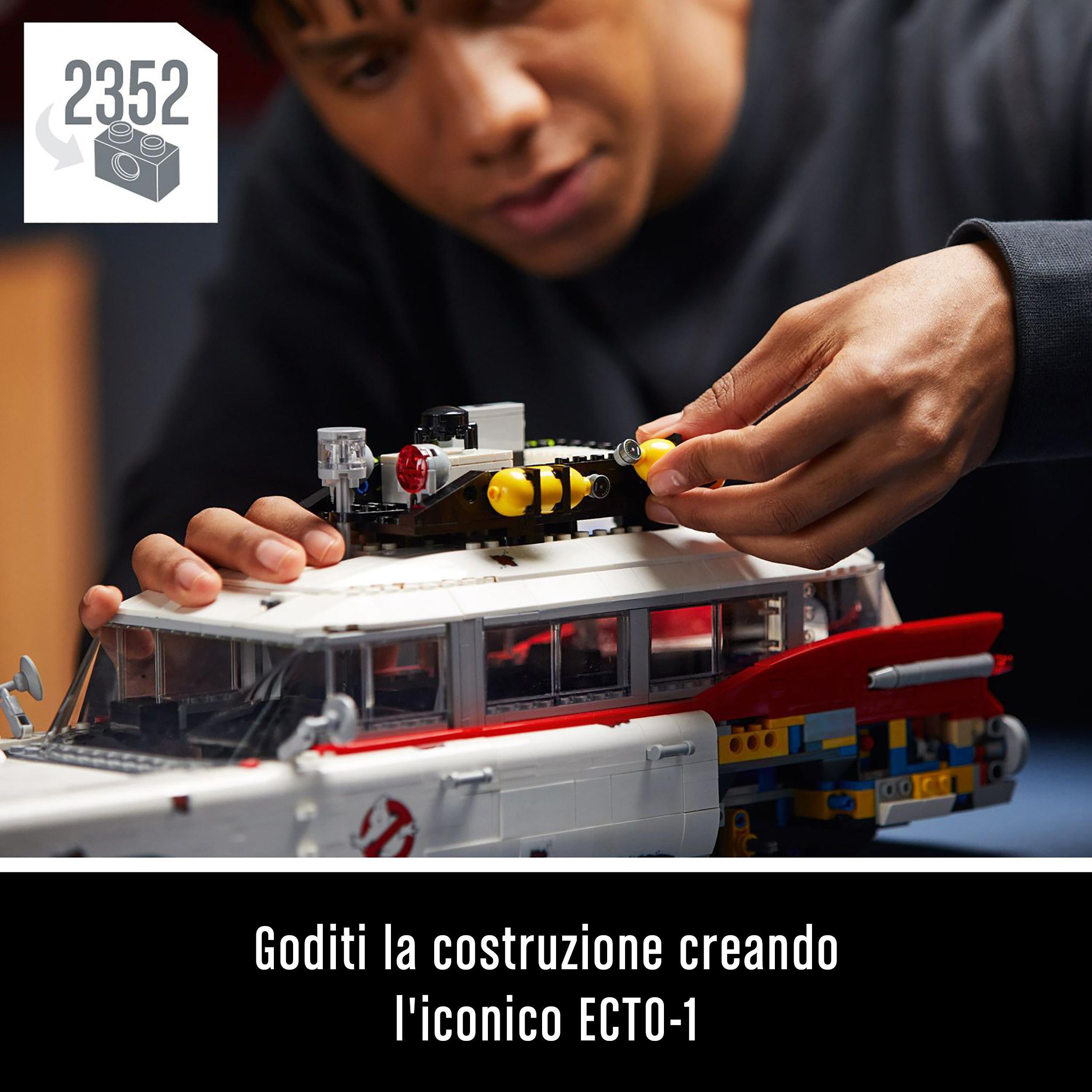 Lego icons 10274 ecto-1 ghostbusters, modellino da costruire, kit auto per adulti, modello da collezione, idea regalo - Lego, LEGO ICONS