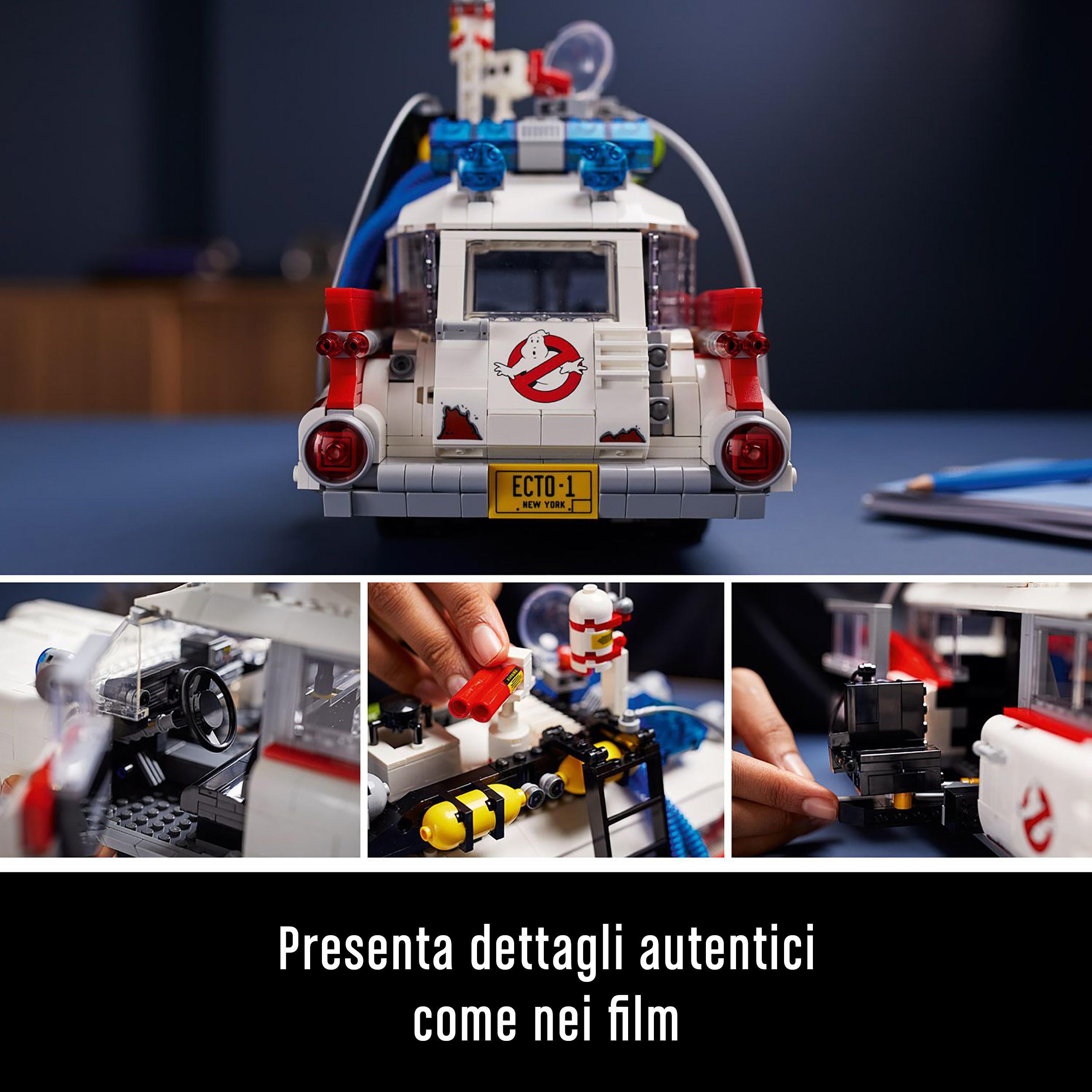 Lego icons 10274 ecto-1 ghostbusters, modellino da costruire, kit auto per adulti, modello da collezione, idea regalo - Lego, LEGO ICONS