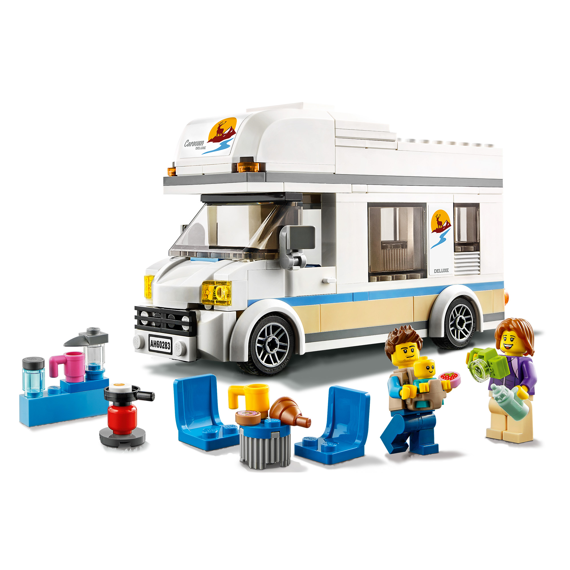 Lego city 60283 camper delle vacanze, set di costruzioni con roulotte giocattolo e minifigure, giochi per bambini, idee regalo - LEGO CITY, Lego